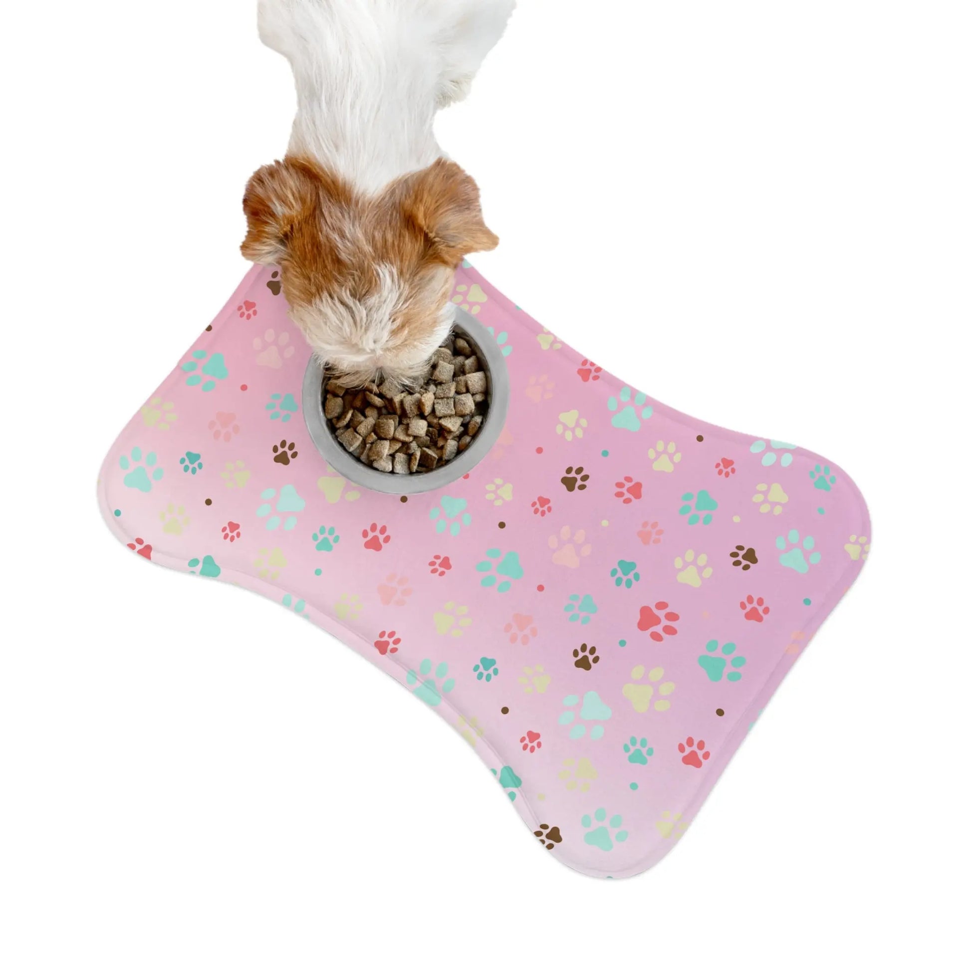 Cute Paw Print Pet Feeding Mat - Non-Slip Bowls Holder Printify