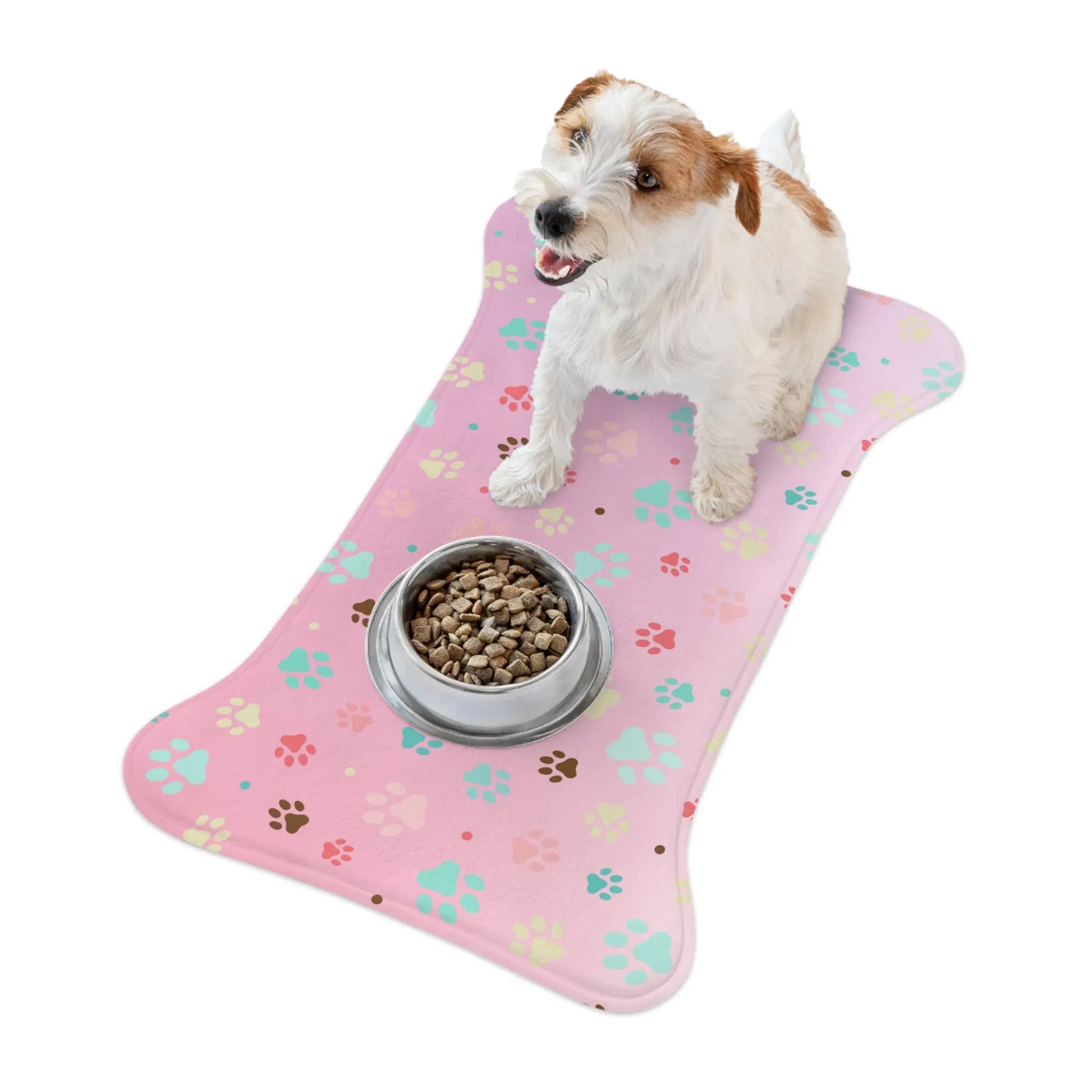 Cute Paw Print Pet Feeding Mat - Non-Slip Bowls Holder Printify