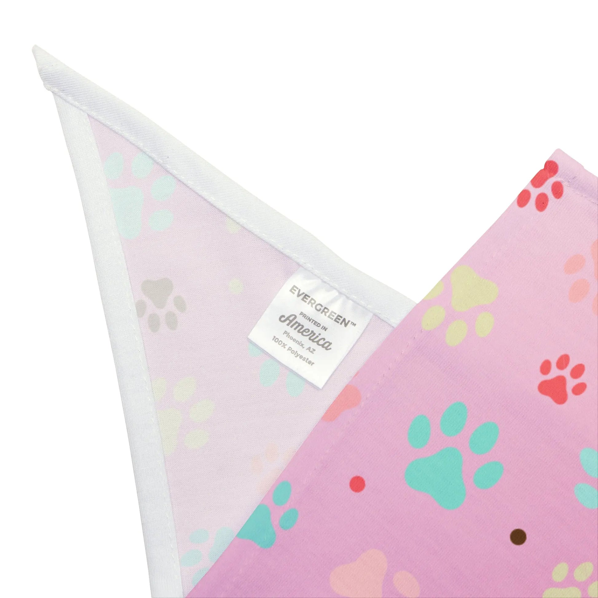 Cute Pet Bandana with Colorful Paw Prints - Perfect for Dogs and Cats Printify