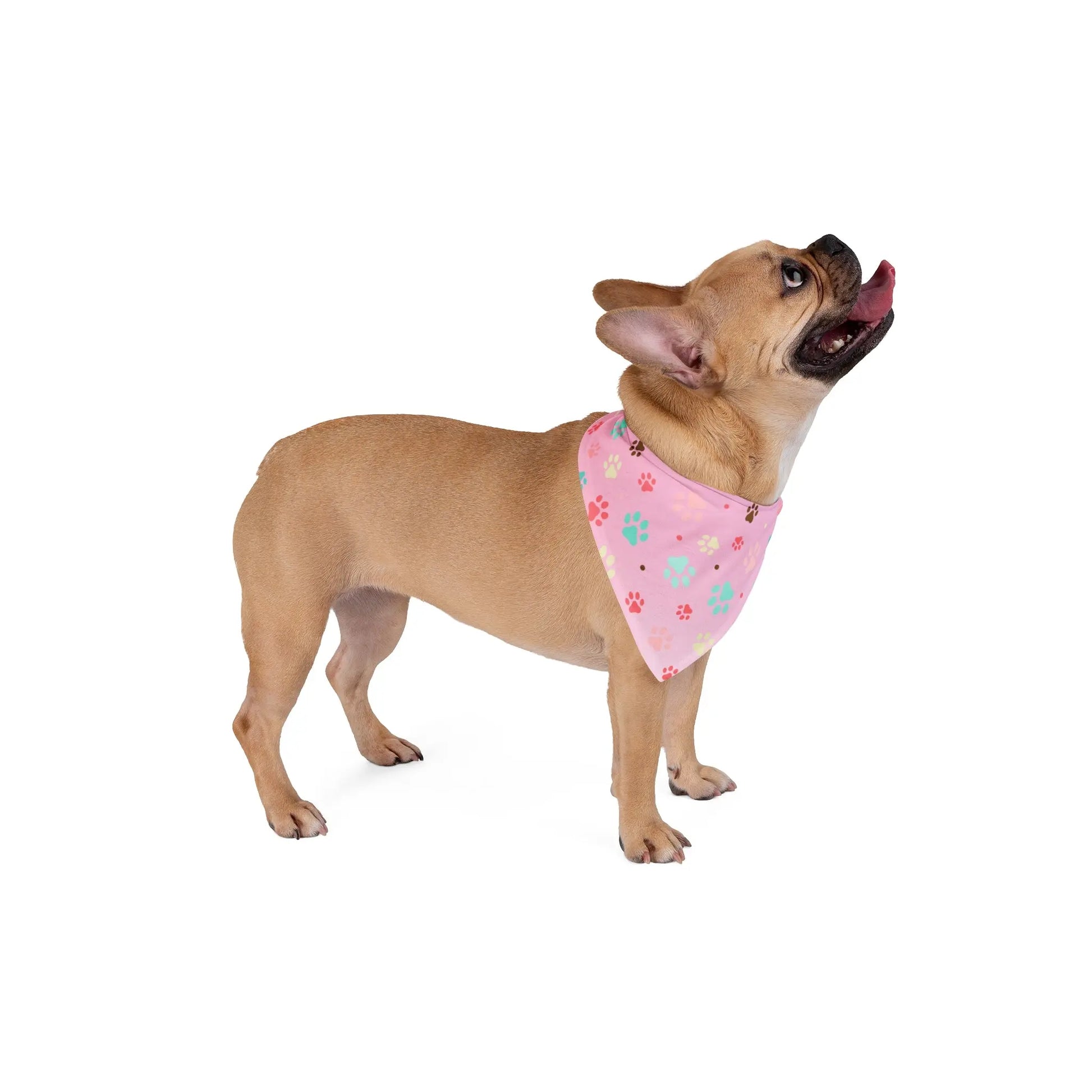 Cute Pet Bandana with Colorful Paw Prints - Perfect for Dogs and Cats Printify