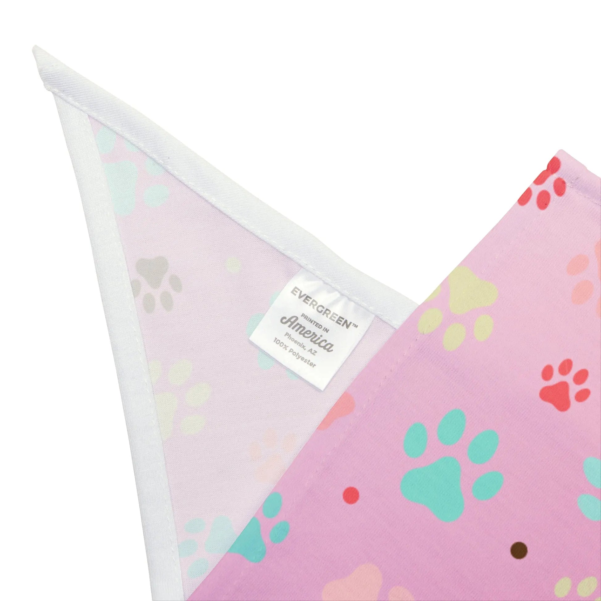 Cute Pet Bandana with Colorful Paw Prints - Perfect for Dogs and Cats Printify