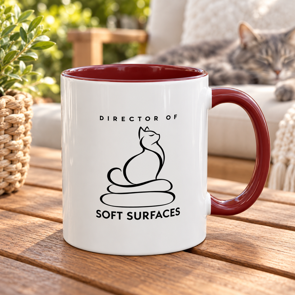 Director of Soft Surfaces Cat Mug | Funny Cat Lover Coffee Cup (11oz/15oz)