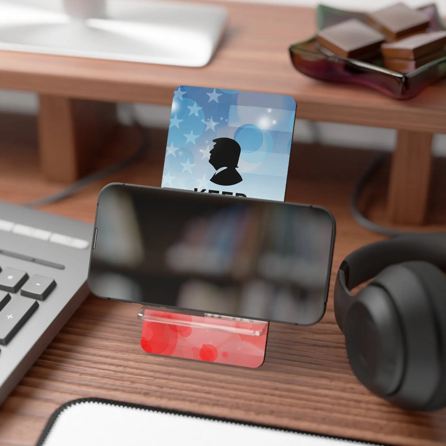 Display Stand for Smartphones - Keep Calm and Keep on Trumpin' Printify