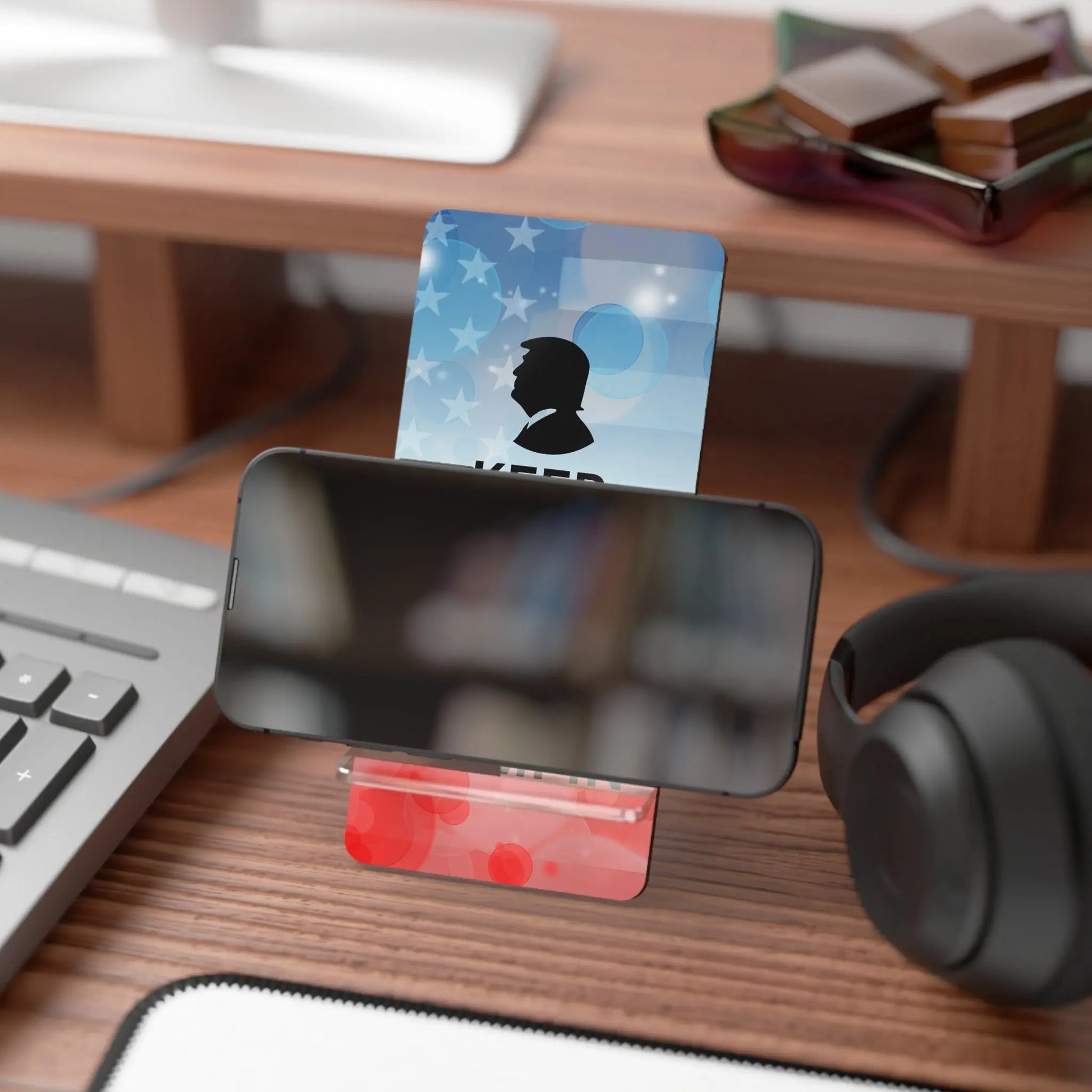 Display Stand for Smartphones - Keep Calm and Keep on Trumpin' Printify