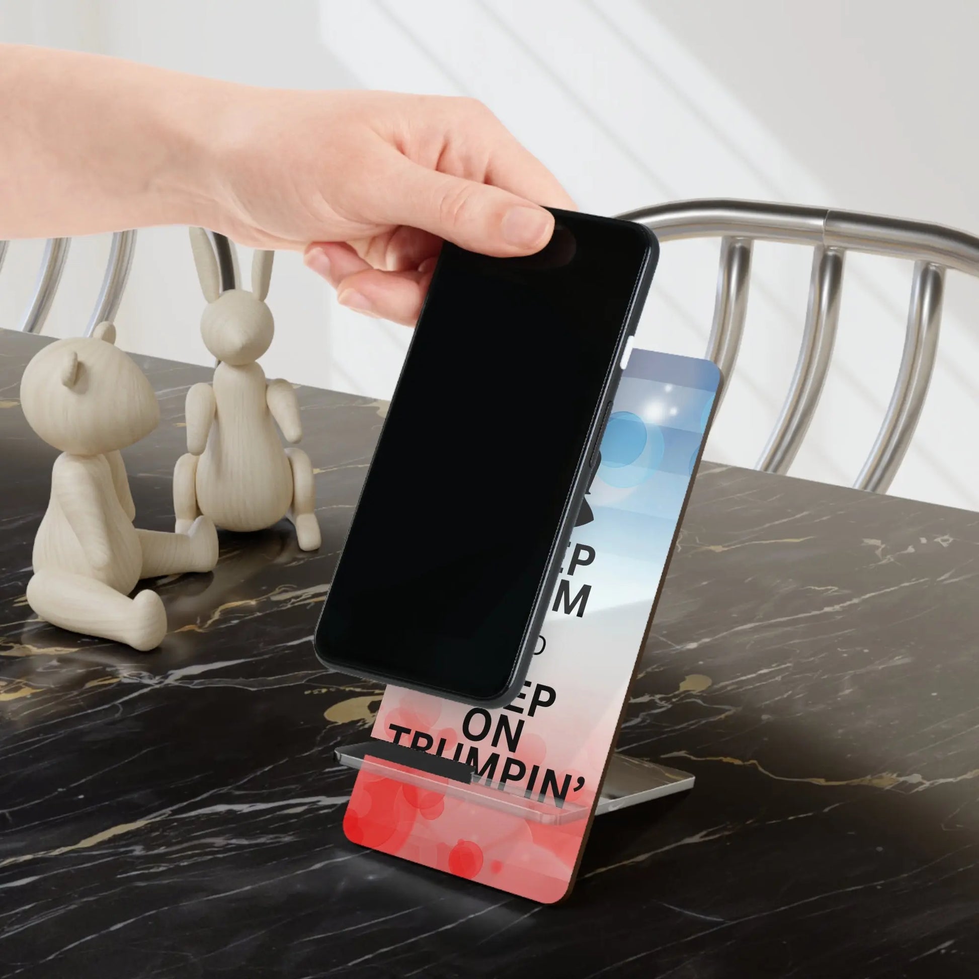 Display Stand for Smartphones - Keep Calm and Keep on Trumpin' Printify