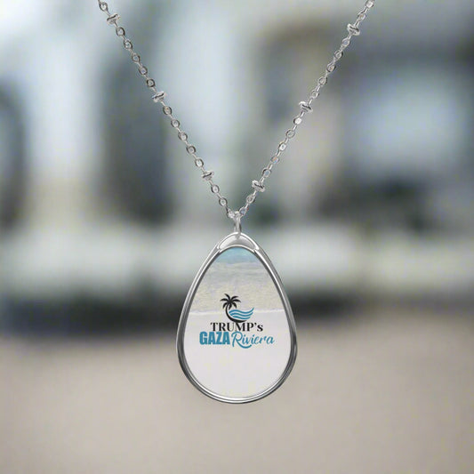 Elegant Oval Necklace - Trump's Gaza Riviera Jewelry Printify