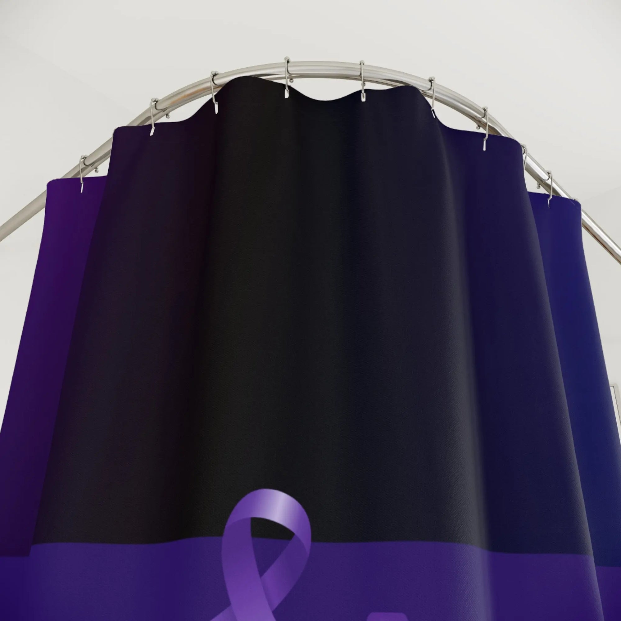 Elegant Purple Ribbon Shower Curtain - for Epilepsy Awareness Printify