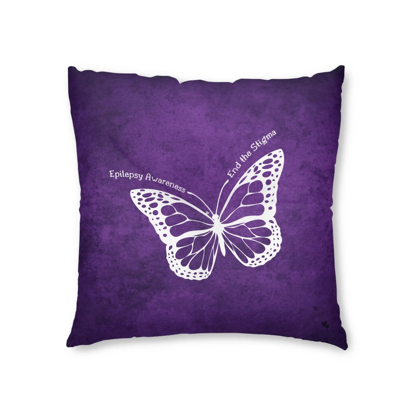 Epilepsy Awareness Butterfly Tufted Floor Pillow - End the Stigma Printify