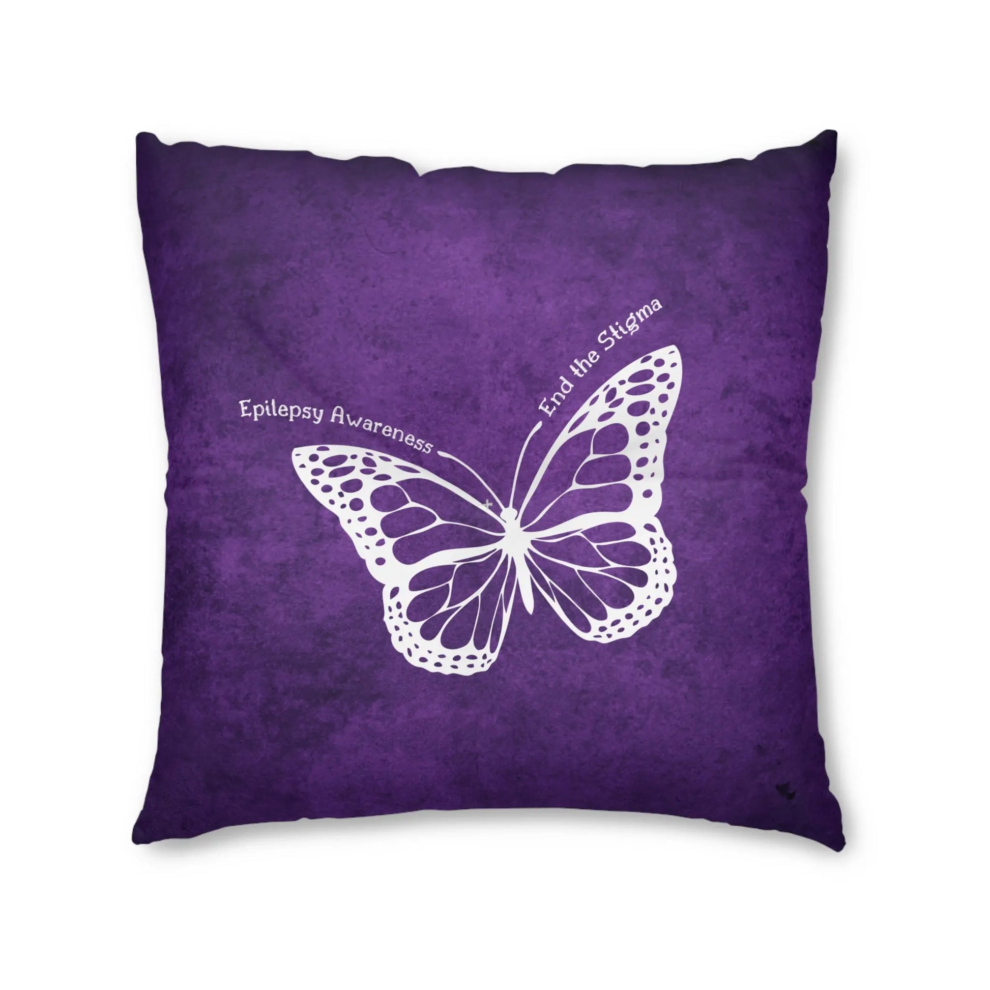 Epilepsy Awareness Butterfly Tufted Floor Pillow - End the Stigma Printify