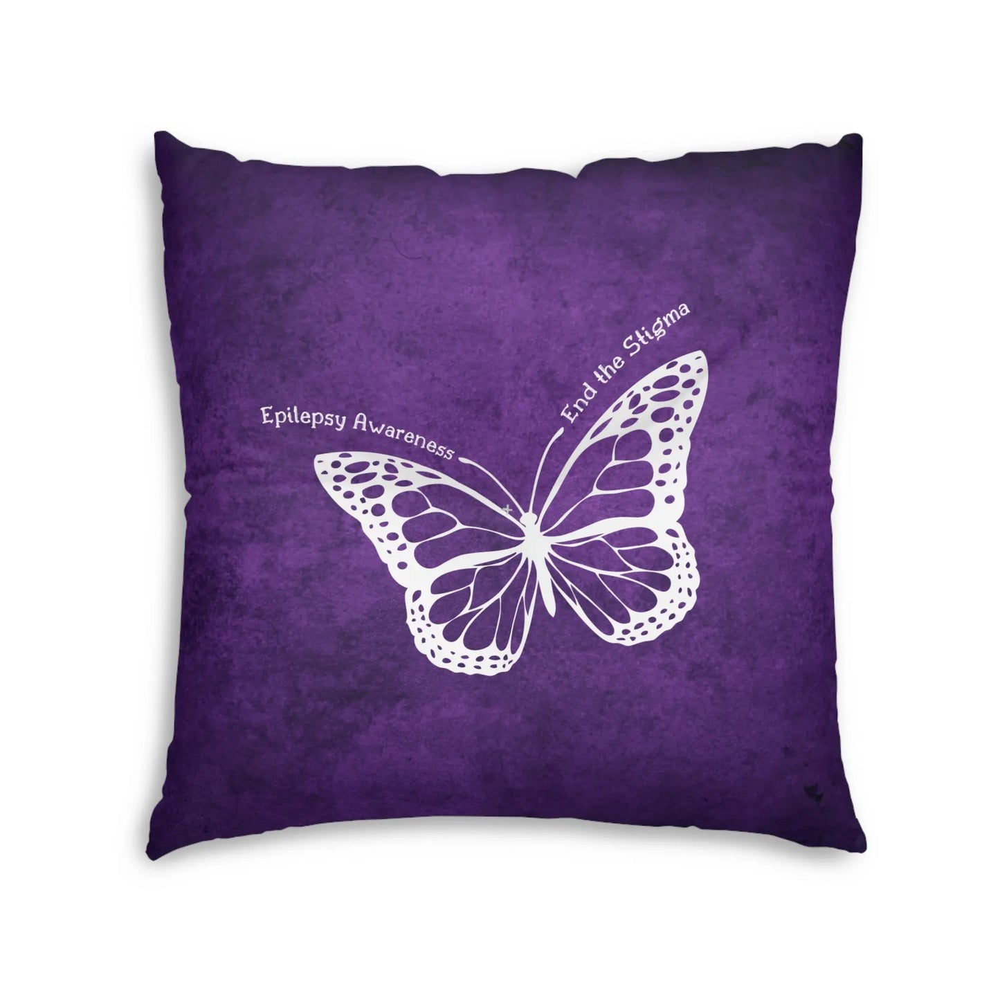 Epilepsy Awareness Butterfly Tufted Floor Pillow - End the Stigma Printify