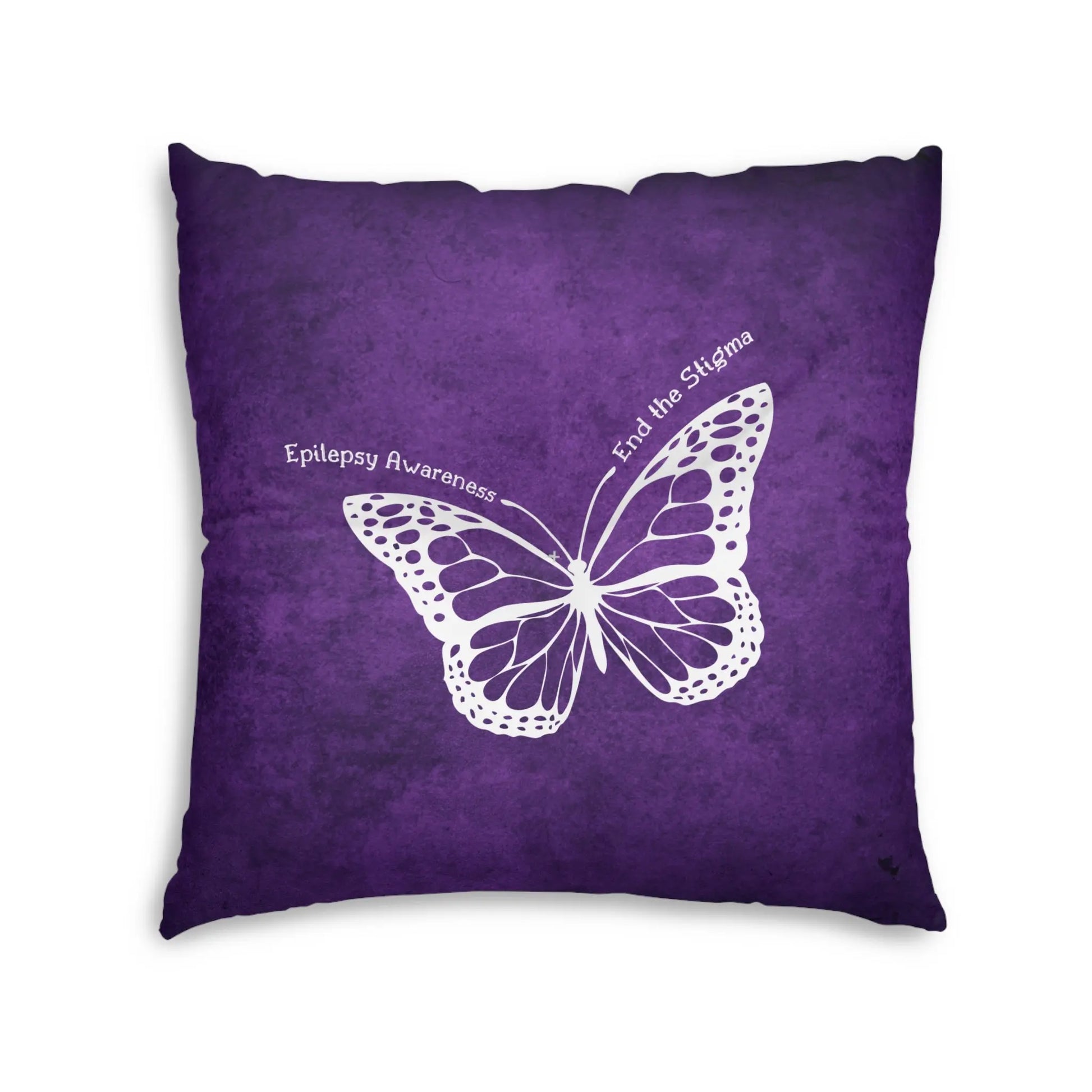 Epilepsy Awareness Butterfly Tufted Floor Pillow - End the Stigma Printify