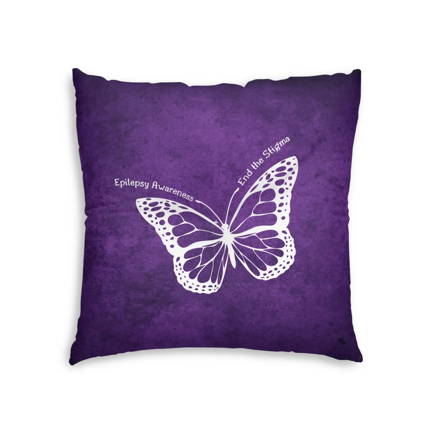 Epilepsy Awareness Butterfly Tufted Floor Pillow - End the Stigma Printify