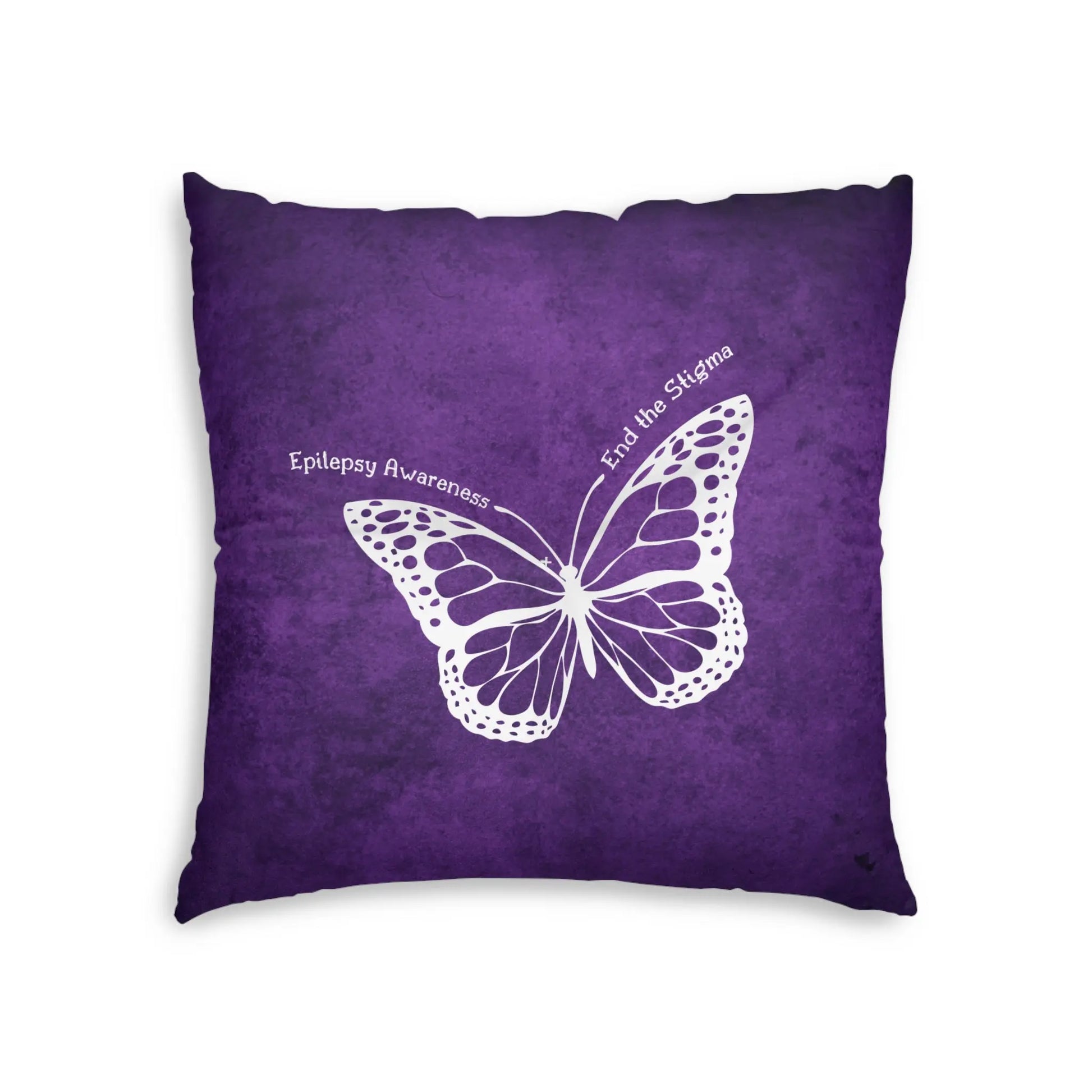 Epilepsy Awareness Butterfly Tufted Floor Pillow - End the Stigma Printify