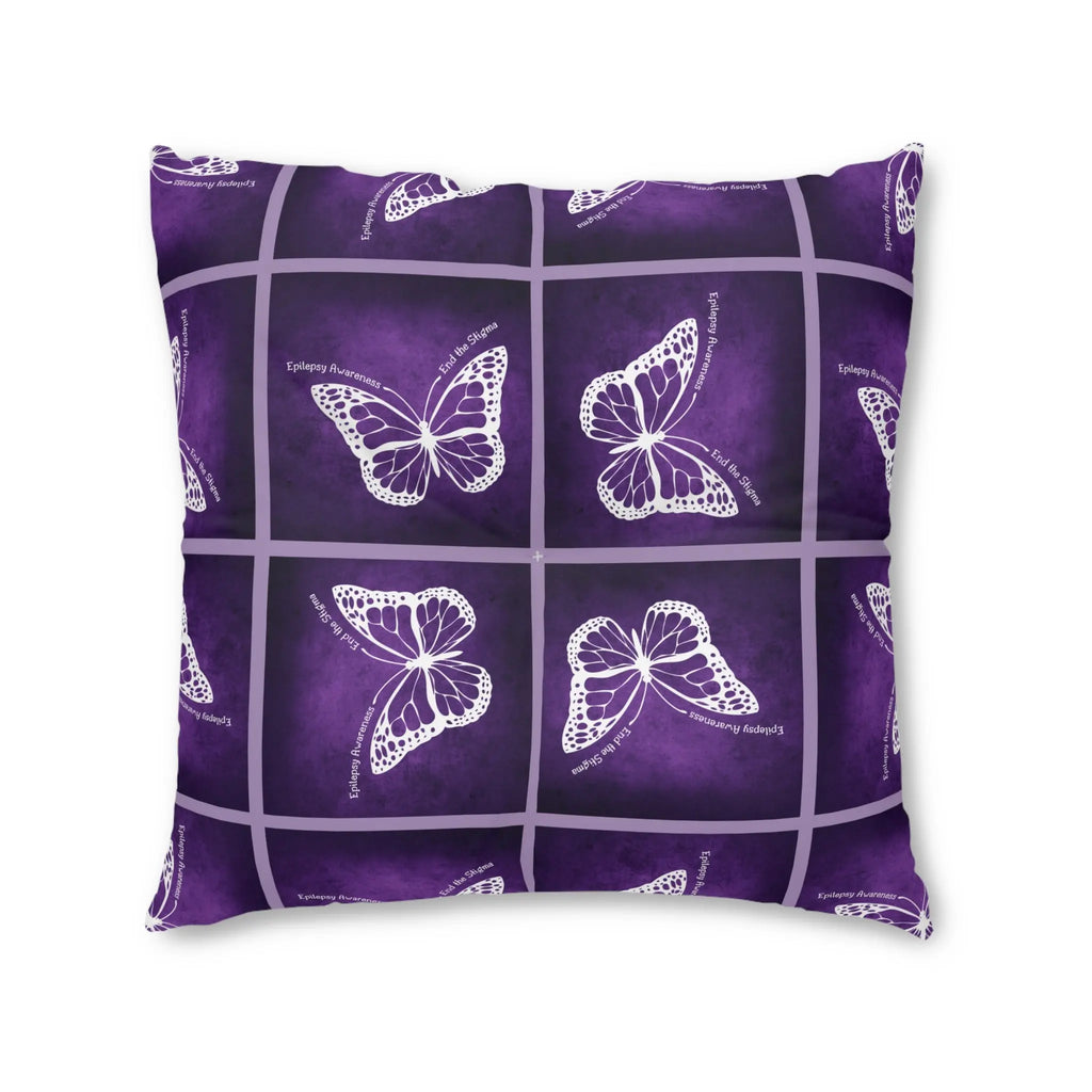 Epilepsy Awareness Butterfly Tufted Floor Pillow Printify
