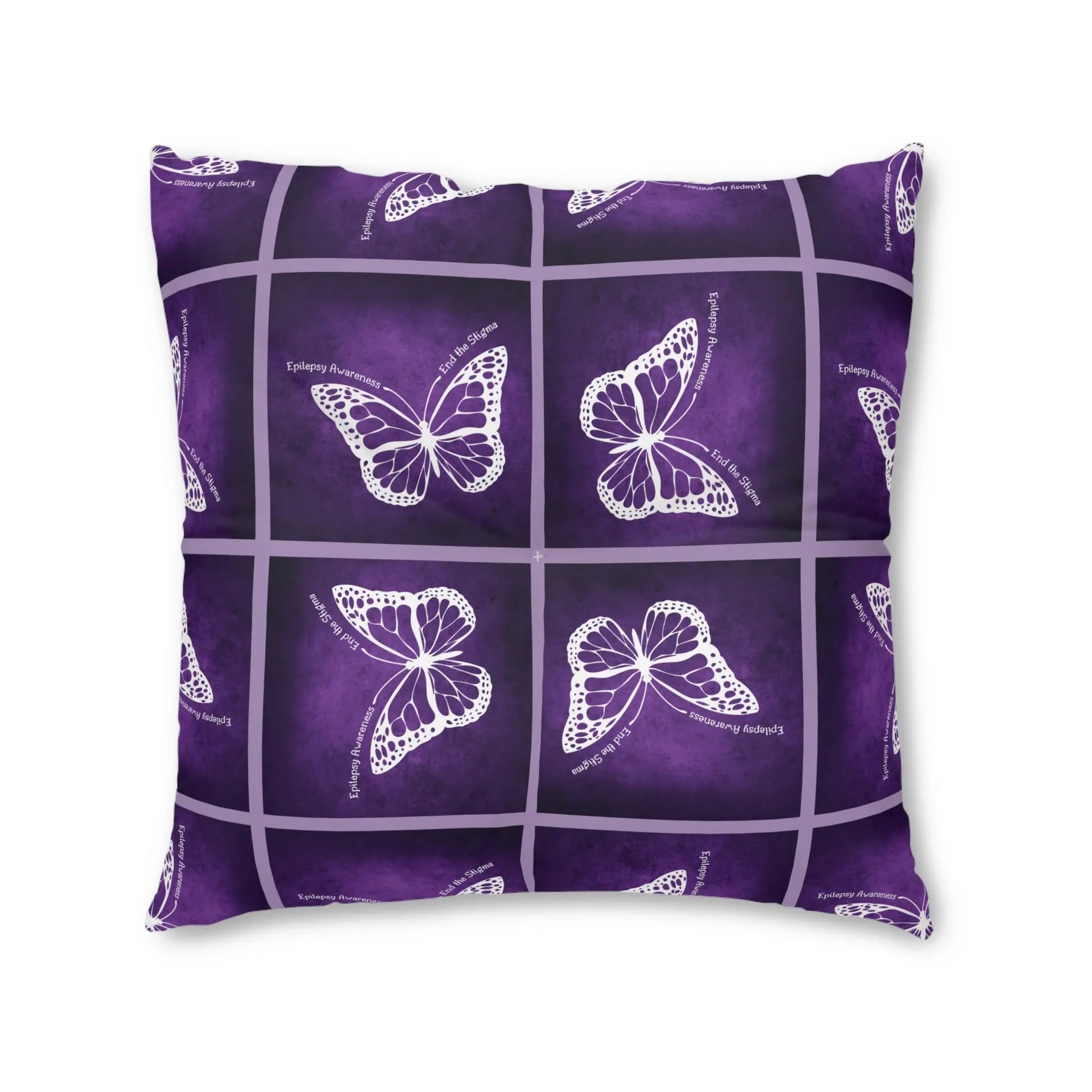 Epilepsy Awareness Butterfly Tufted Floor Pillow Printify