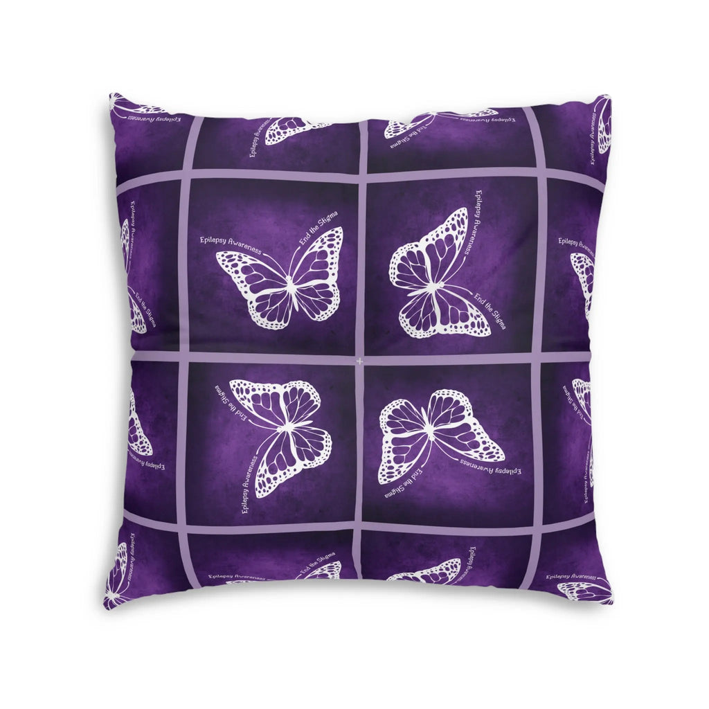 Epilepsy Awareness Butterfly Tufted Floor Pillow Printify