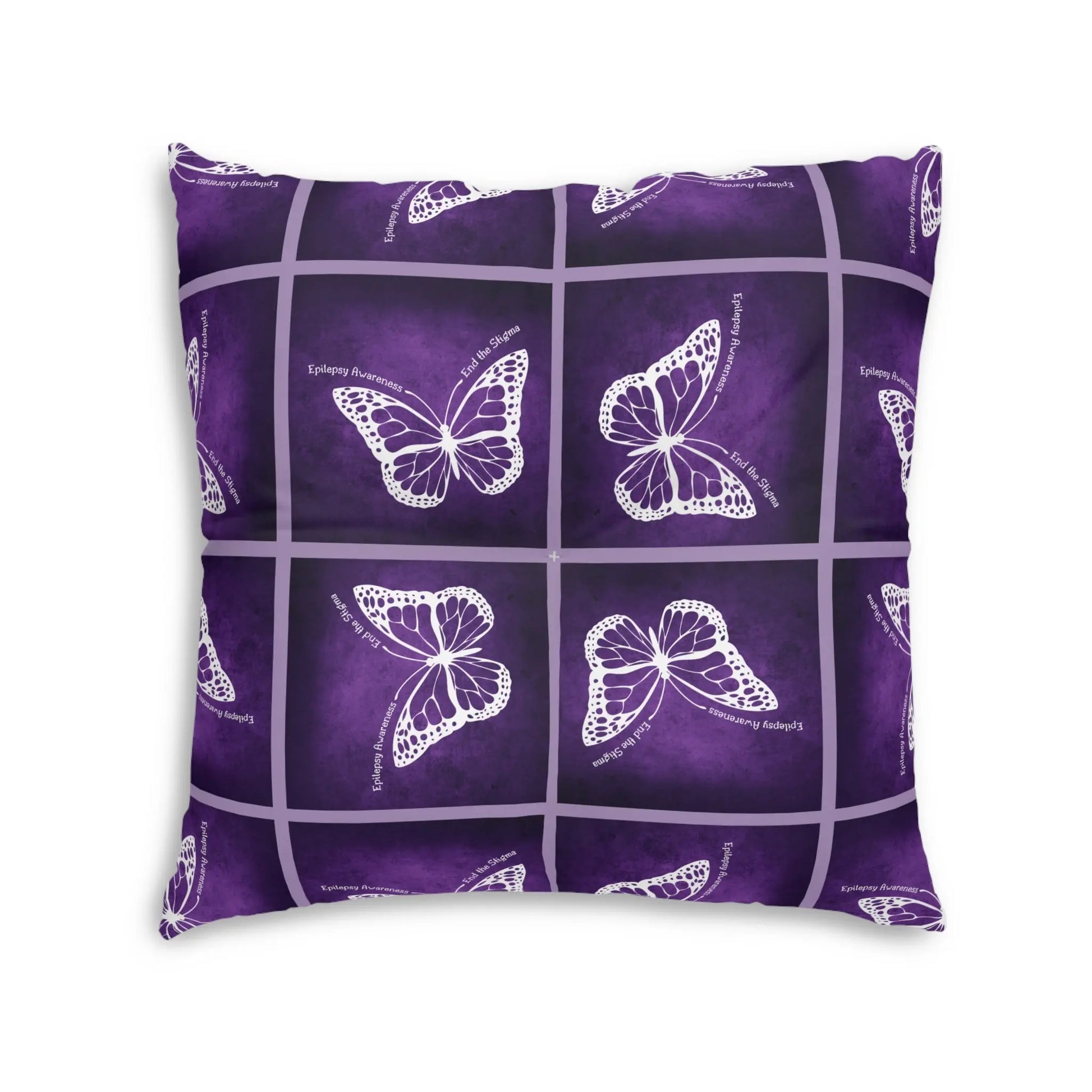 Epilepsy Awareness Butterfly Tufted Floor Pillow Printify