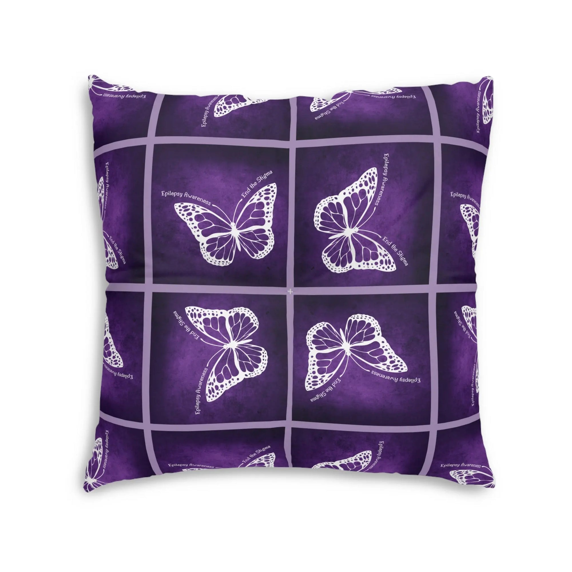 Epilepsy Awareness Butterfly Tufted Floor Pillow Printify