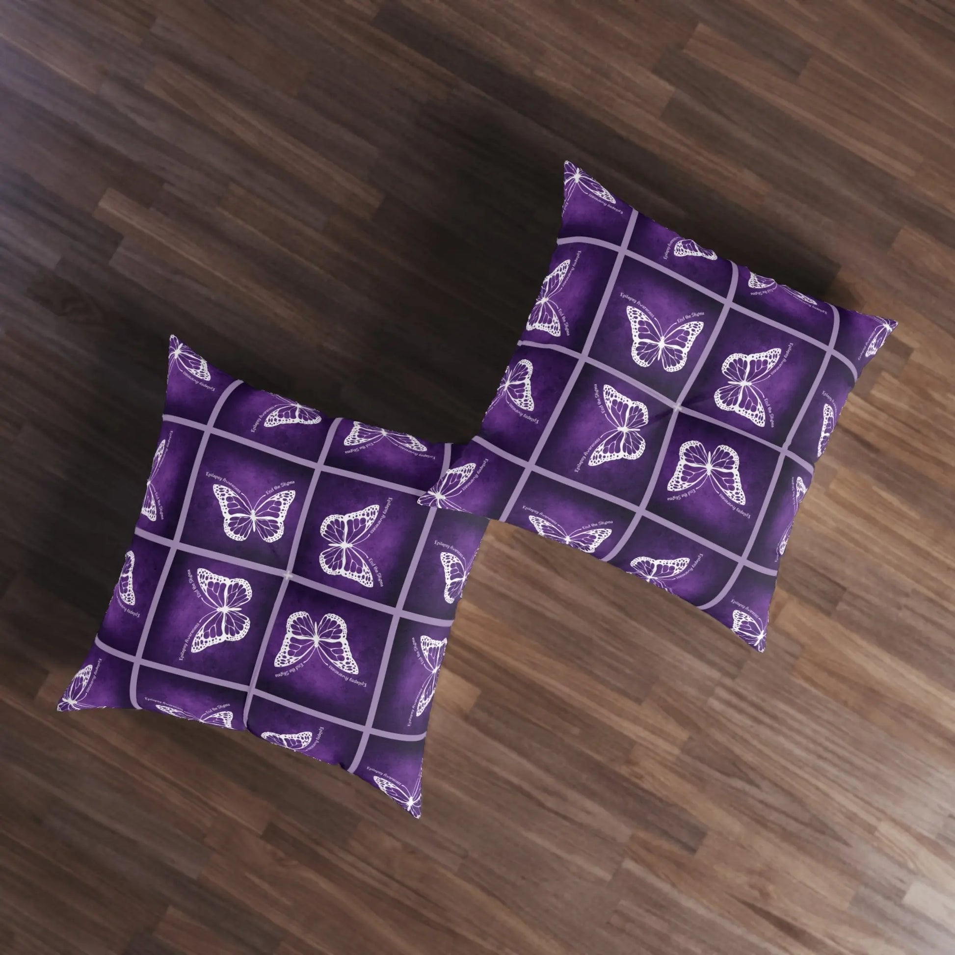 Epilepsy Awareness Butterfly Tufted Floor Pillow Printify
