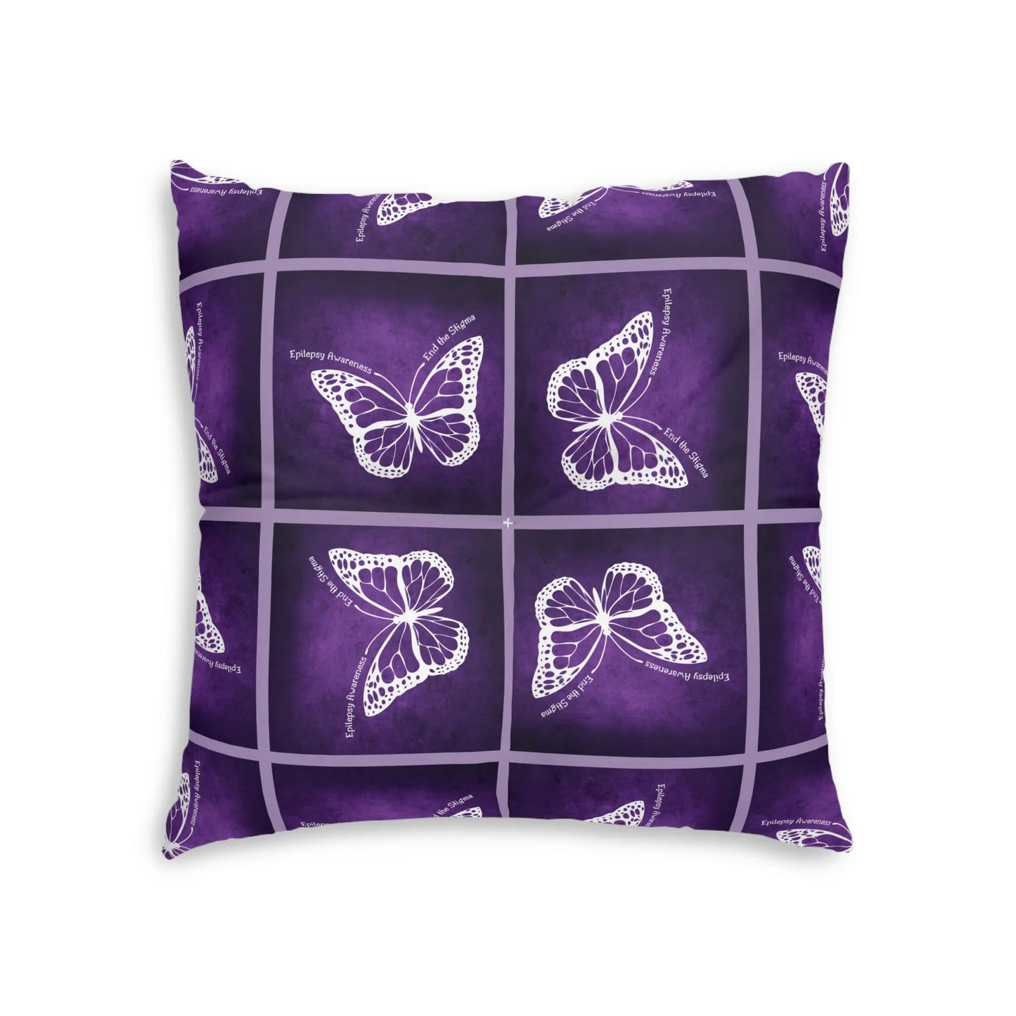 Epilepsy Awareness Butterfly Tufted Floor Pillow Printify