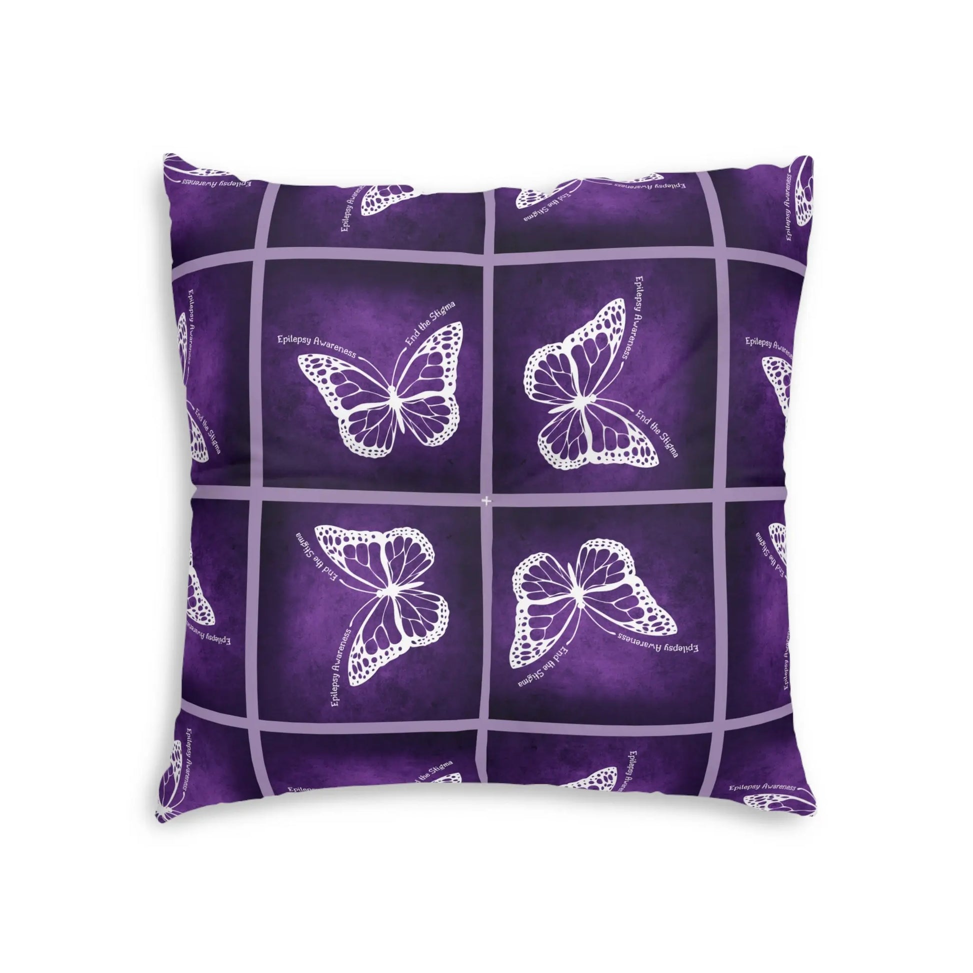 Epilepsy Awareness Butterfly Tufted Floor Pillow Printify
