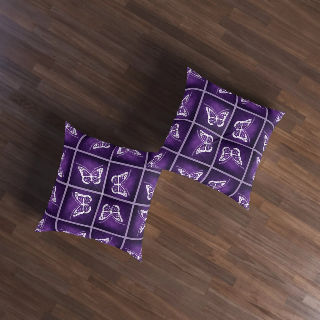 Epilepsy Awareness Butterfly Tufted Floor Pillow Printify