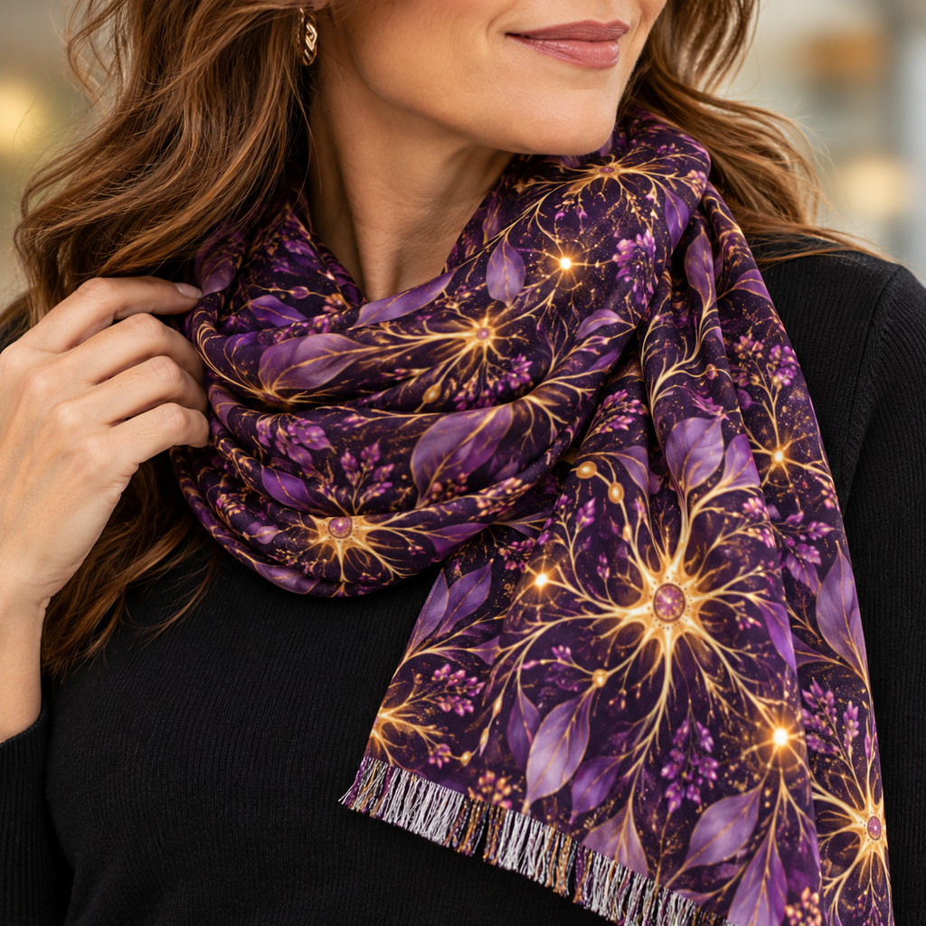 Beautifully Miswired | Purple & Gold Epilepsy Awareness Scarf