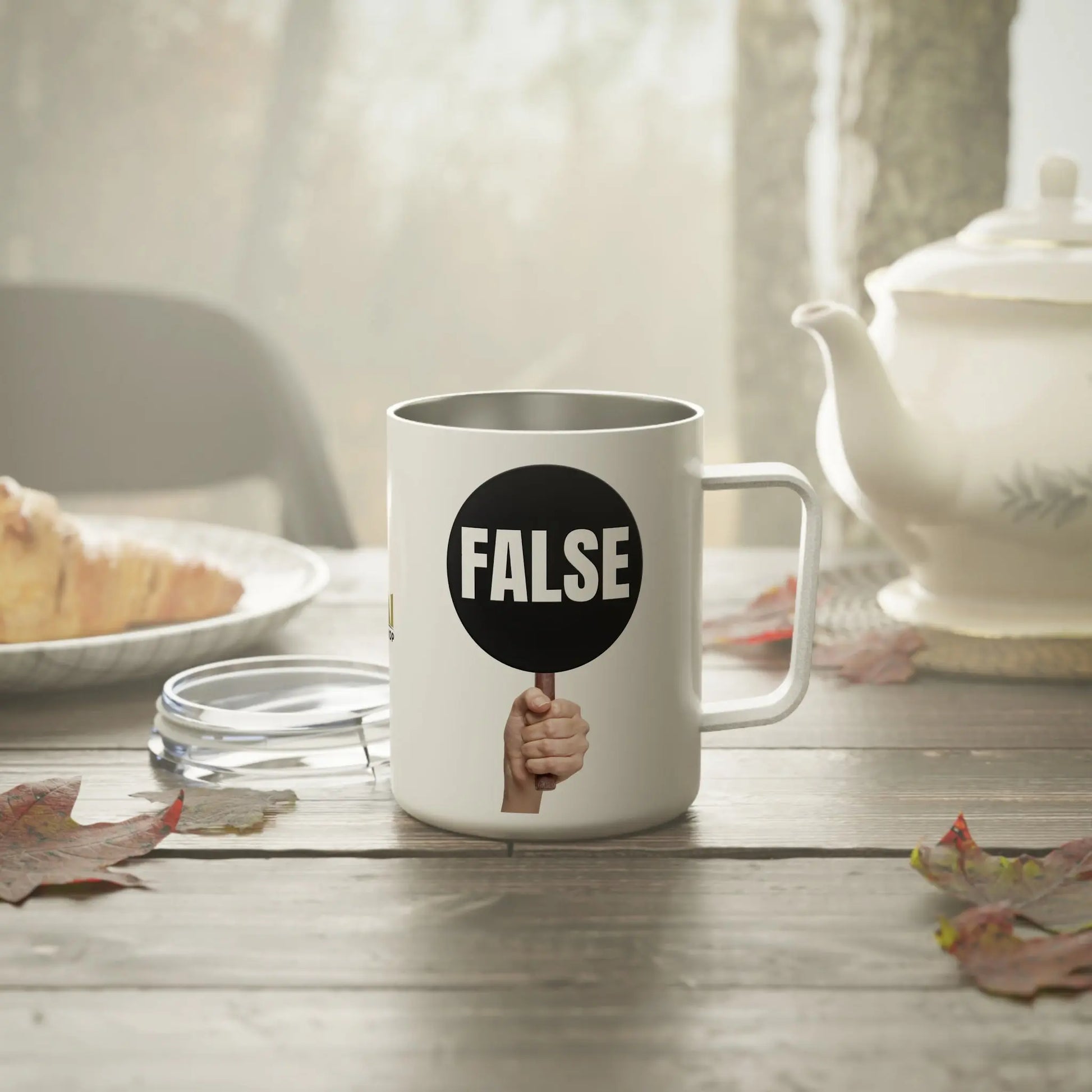 False Sign Politically-Inspired Insulated Coffee Mug - 10oz Printify
