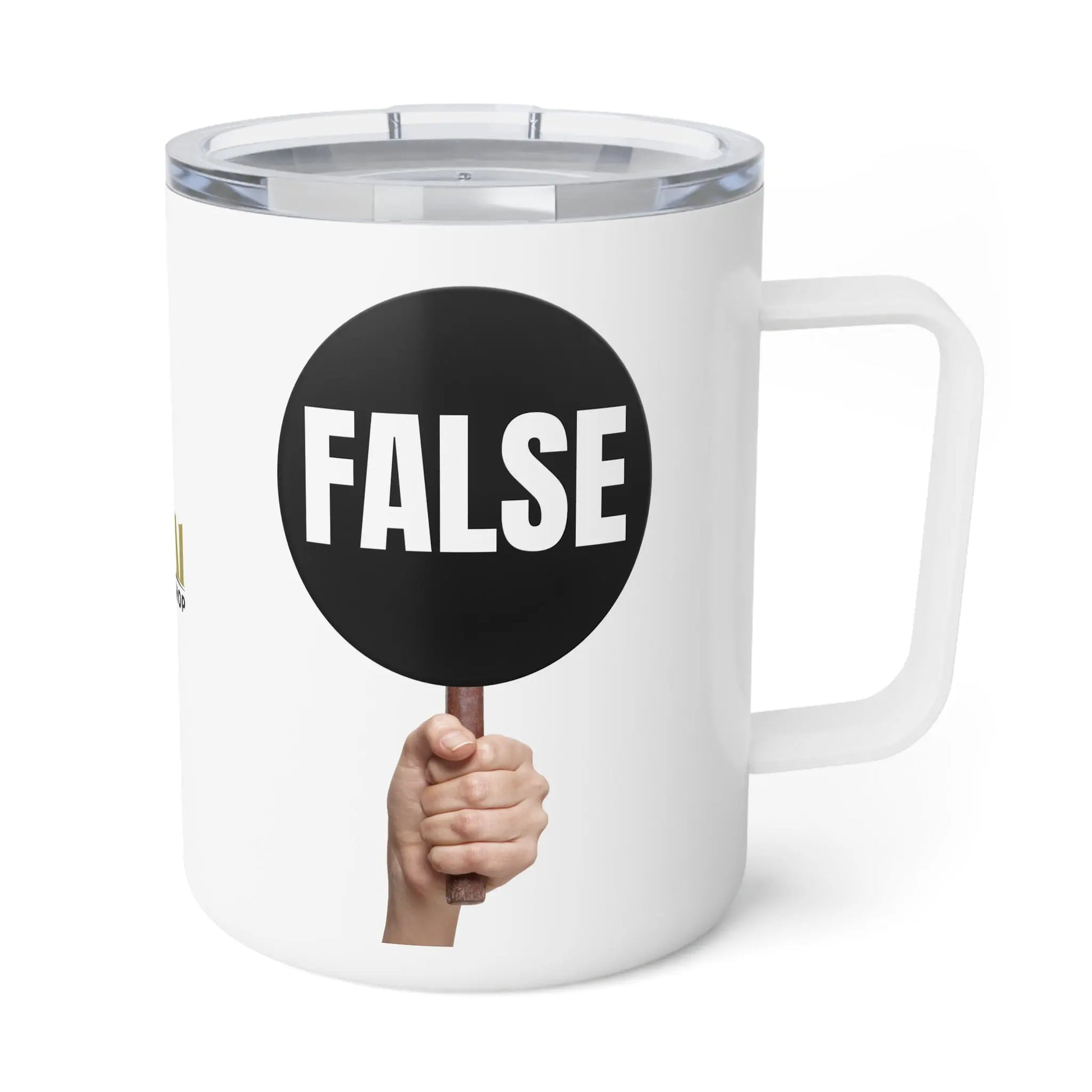 False Sign Politically-Inspired Insulated Coffee Mug - 10oz Printify