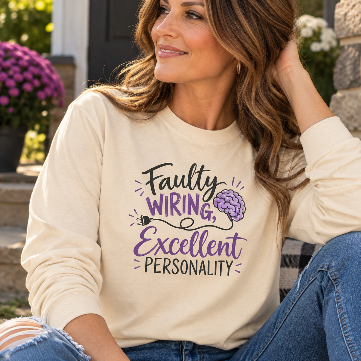 Faulty Wiring, Excellent Personality Long Sleeve Shirt | Epilepsy Awareness Tee