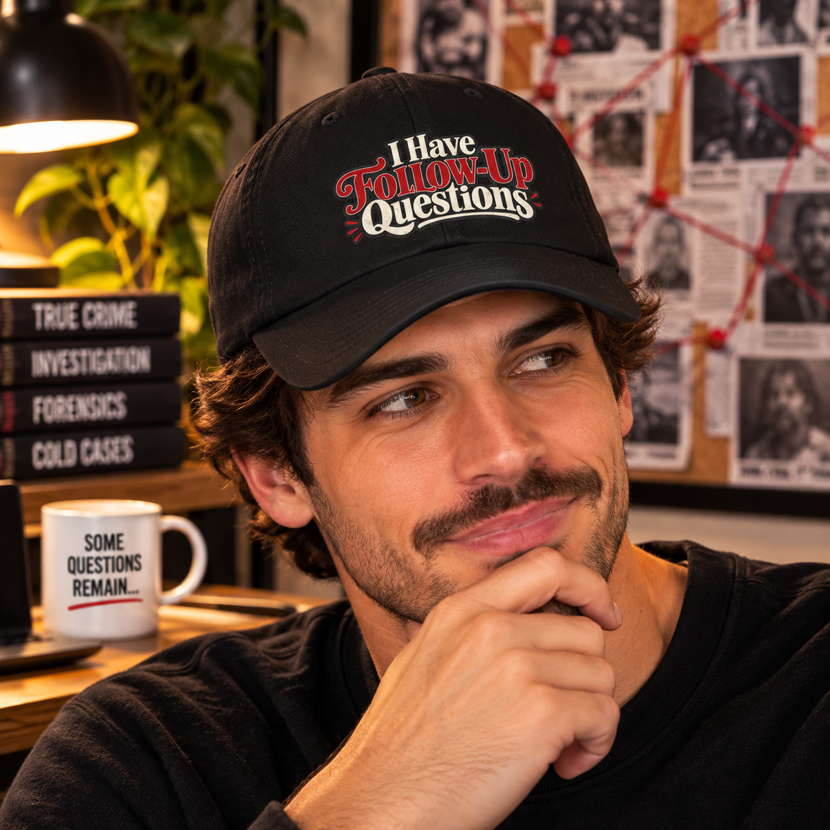 I Have Follow-Up Questions Baseball Cap | True Crime & Internet Sleuth Hat
