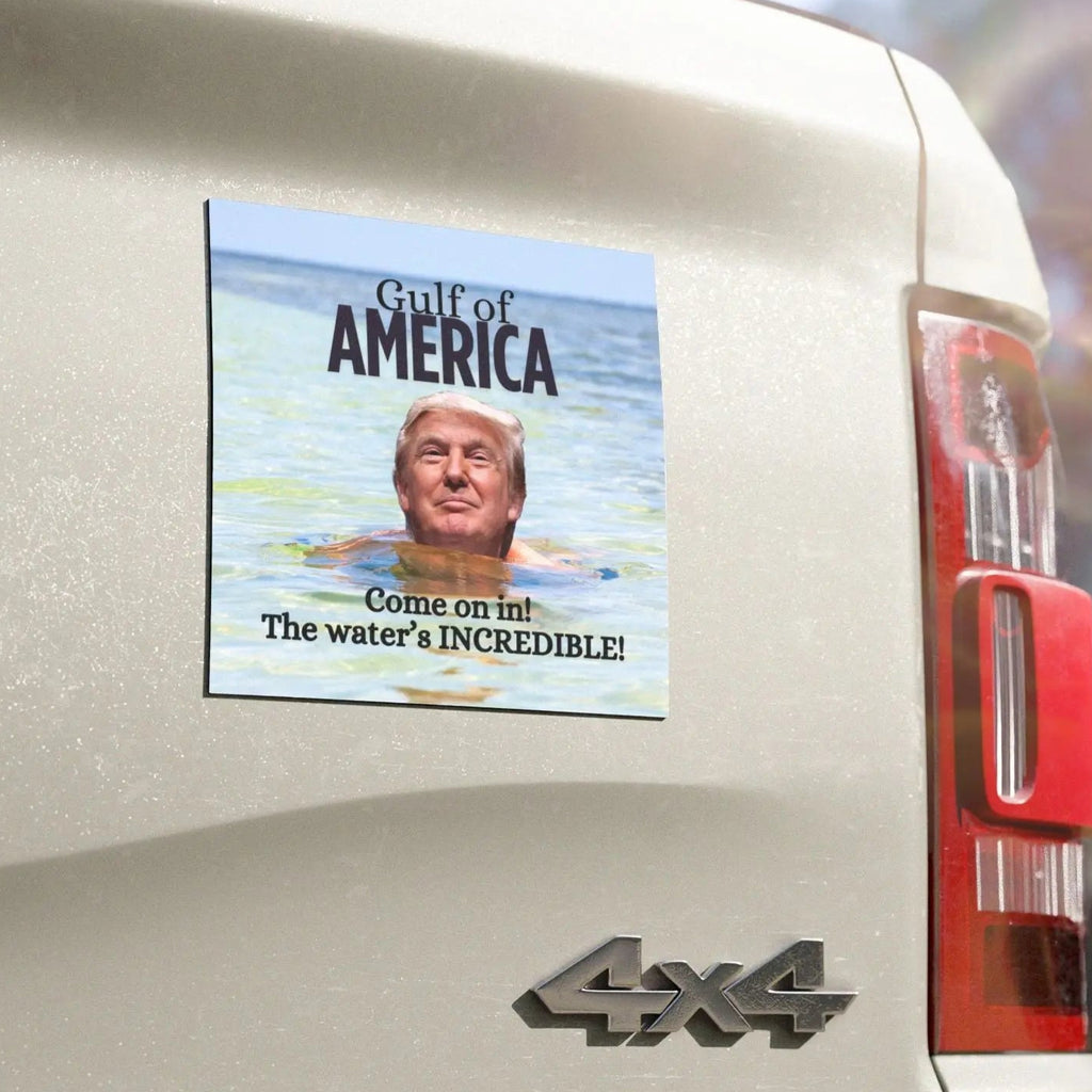 Funny Car Magnet - Gulf of America with Donald Trump Printify
