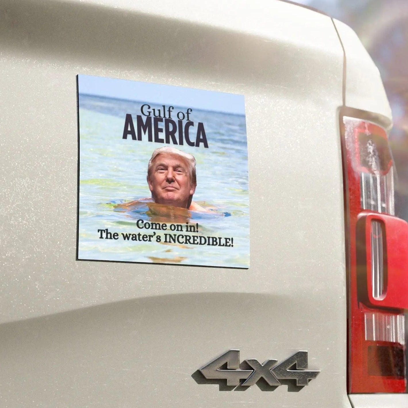 Funny Car Magnet - Gulf of America with Donald Trump Printify