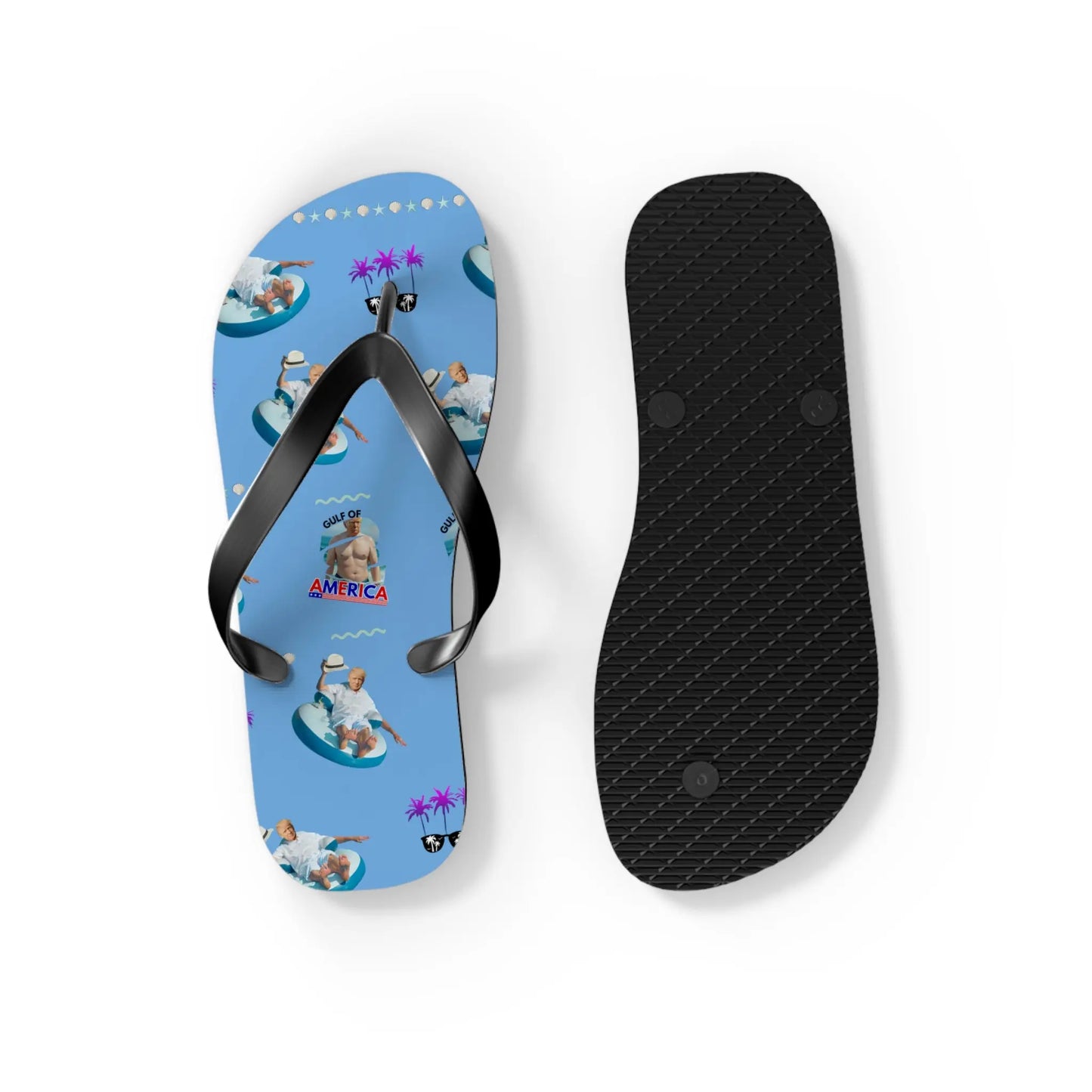 Funny Gulf of America Summer Flip Flops for Beach Lovers Printify