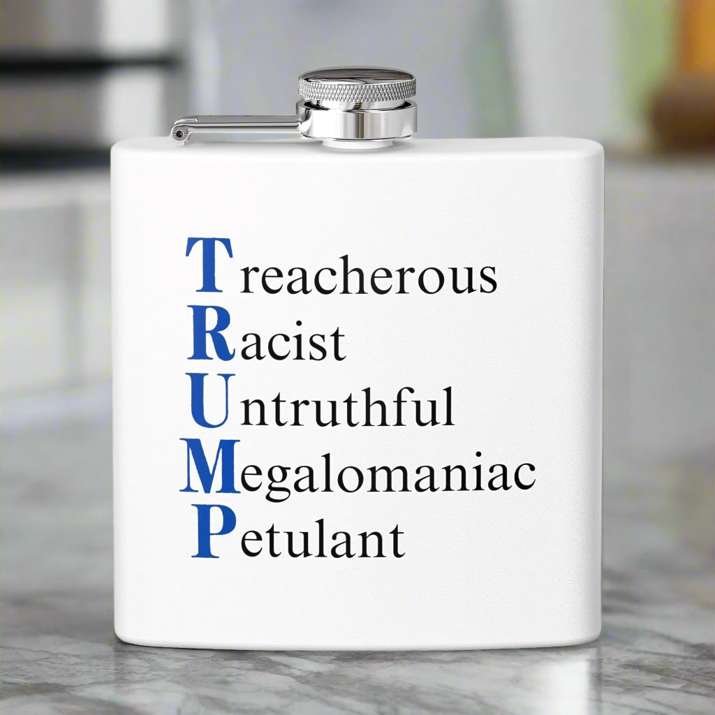 Funny Political Insult Flask - 6oz Stainless Steel Printify