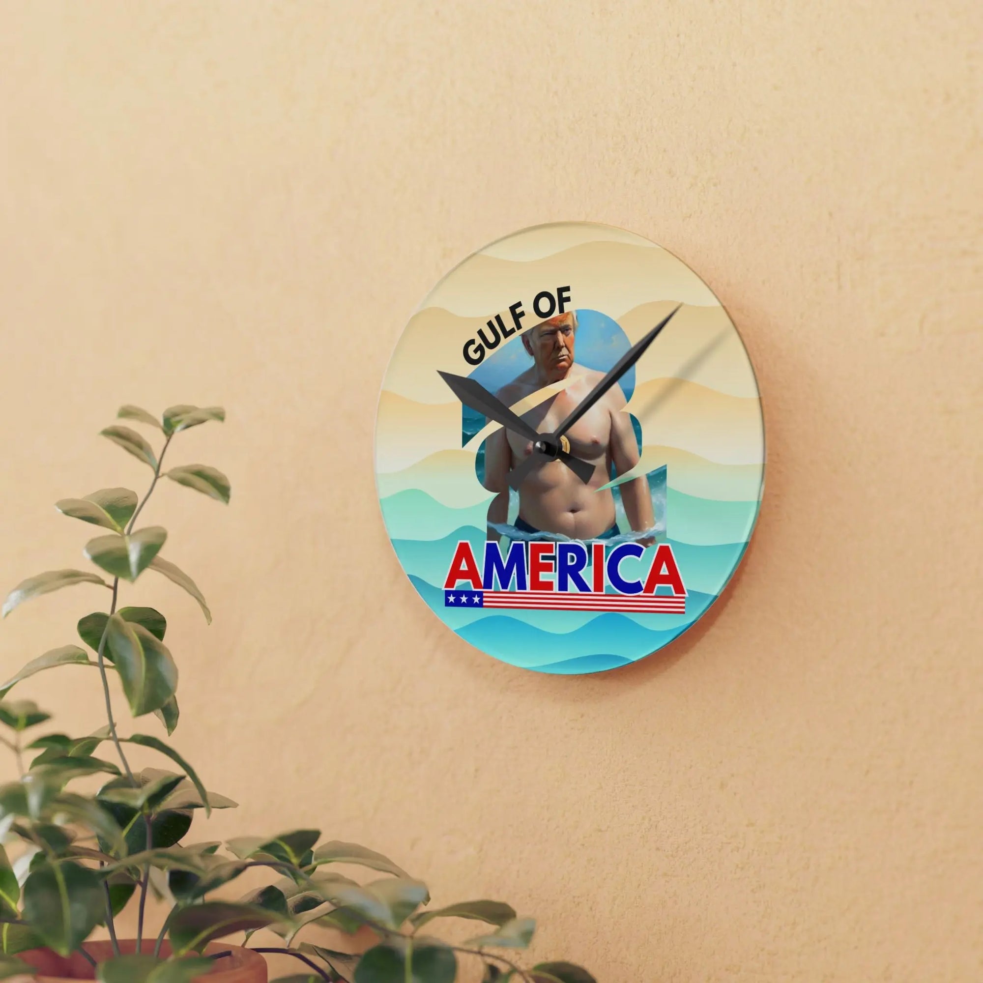Gulf of America Acrylic Wall Clock Printify