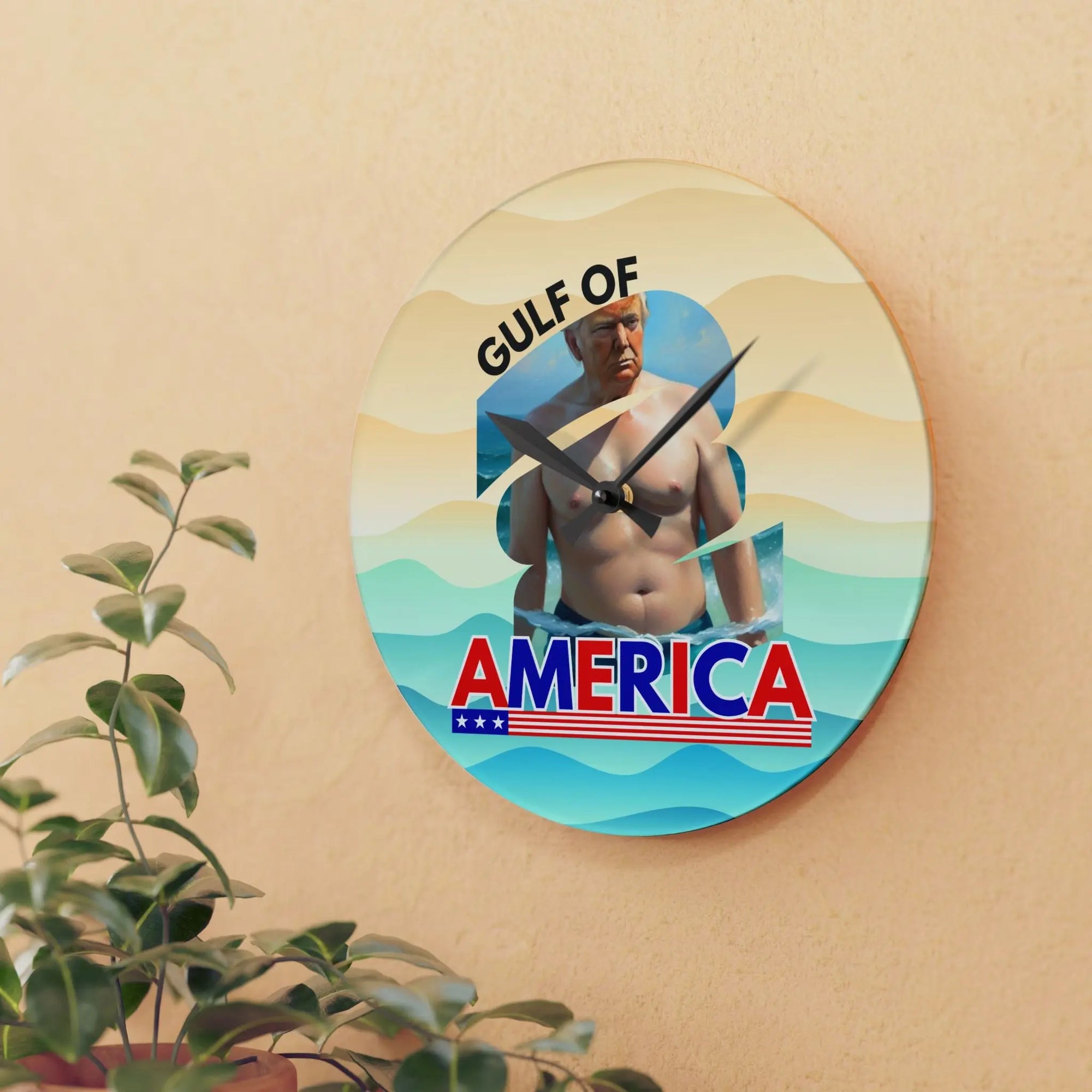 Gulf of America Acrylic Wall Clock Printify