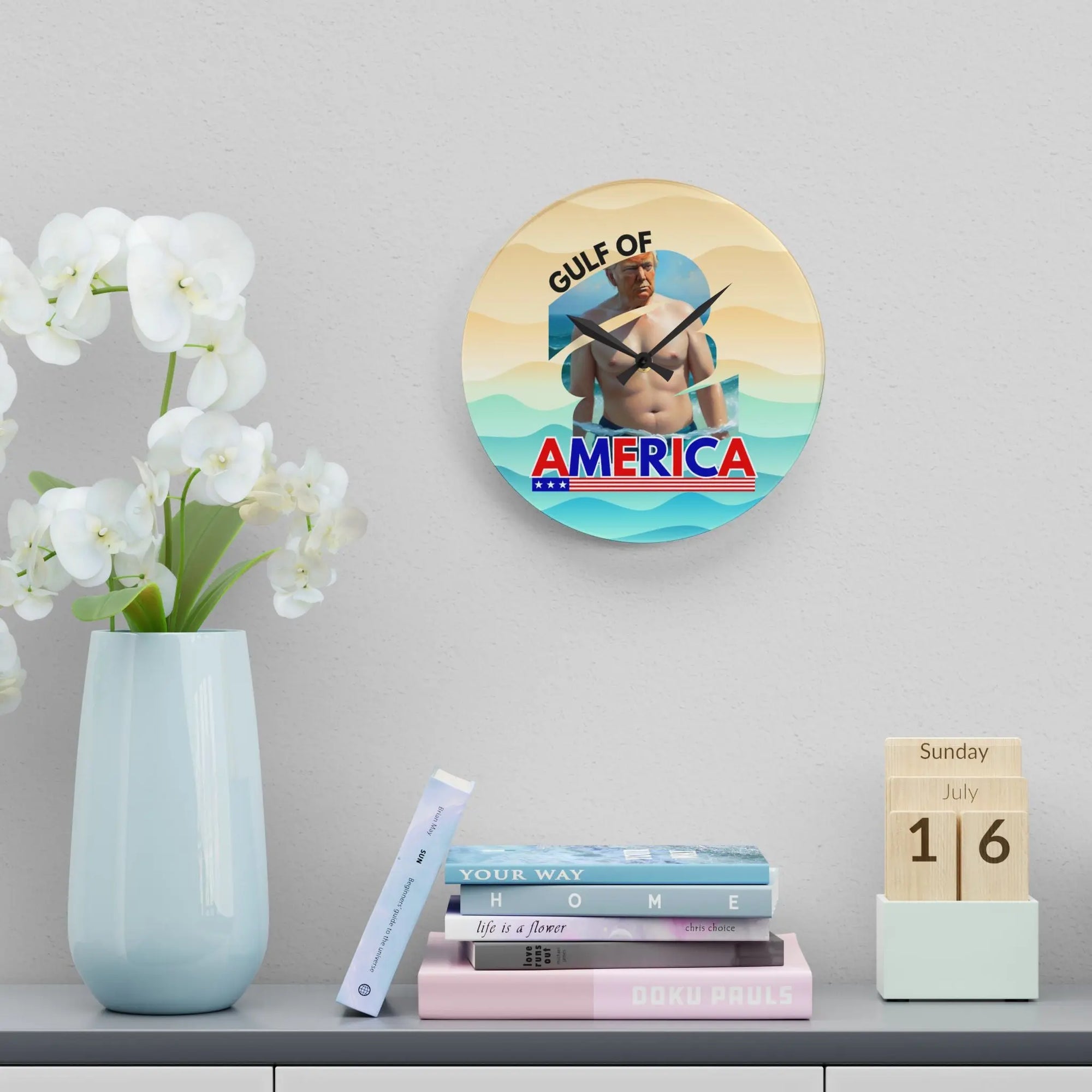 Gulf of America Acrylic Wall Clock Printify