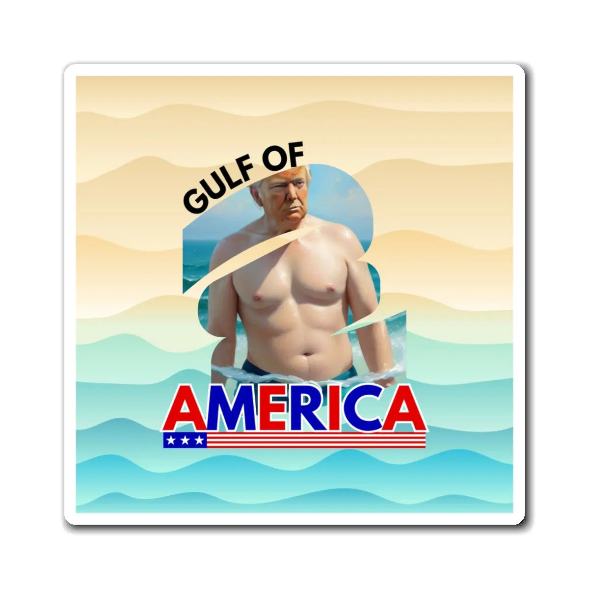 Gulf of America Humor Magnet - Fun Decor for Patriotic Homes Printify