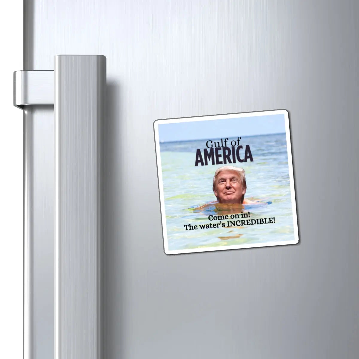 Gulf of America Magnet - Humorous Trump Design for Ocean Lovers Printify