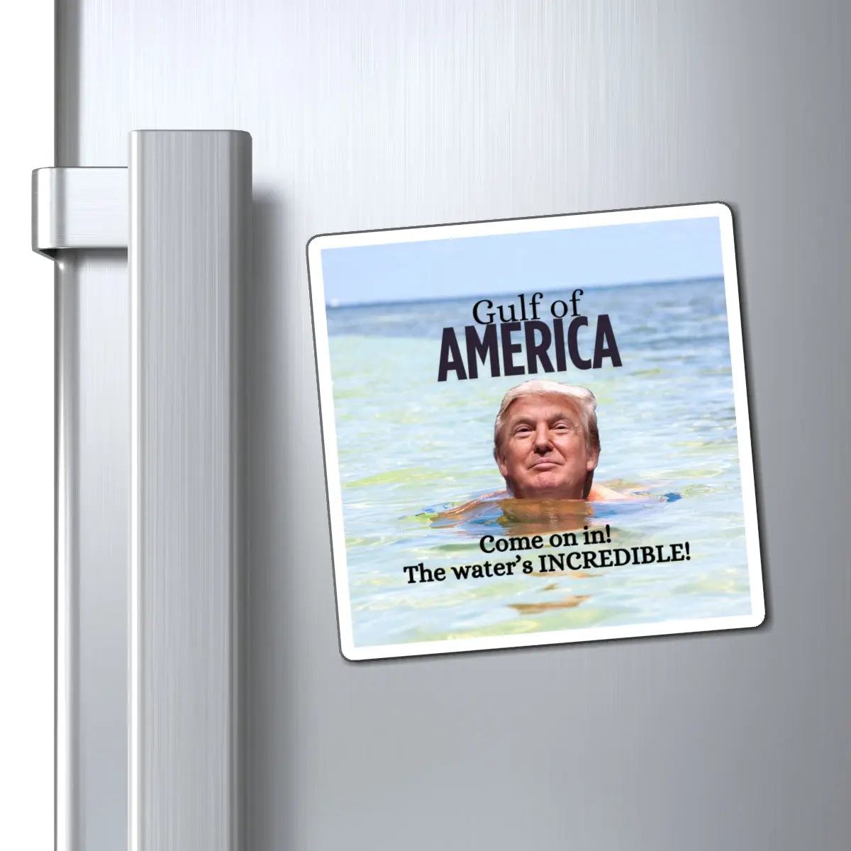 Gulf of America Magnet - Humorous Trump Design for Ocean Lovers Printify