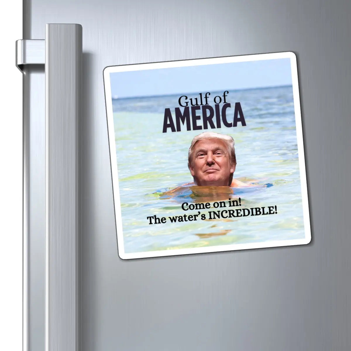 Gulf of America Magnet - Humorous Trump Design for Ocean Lovers Printify