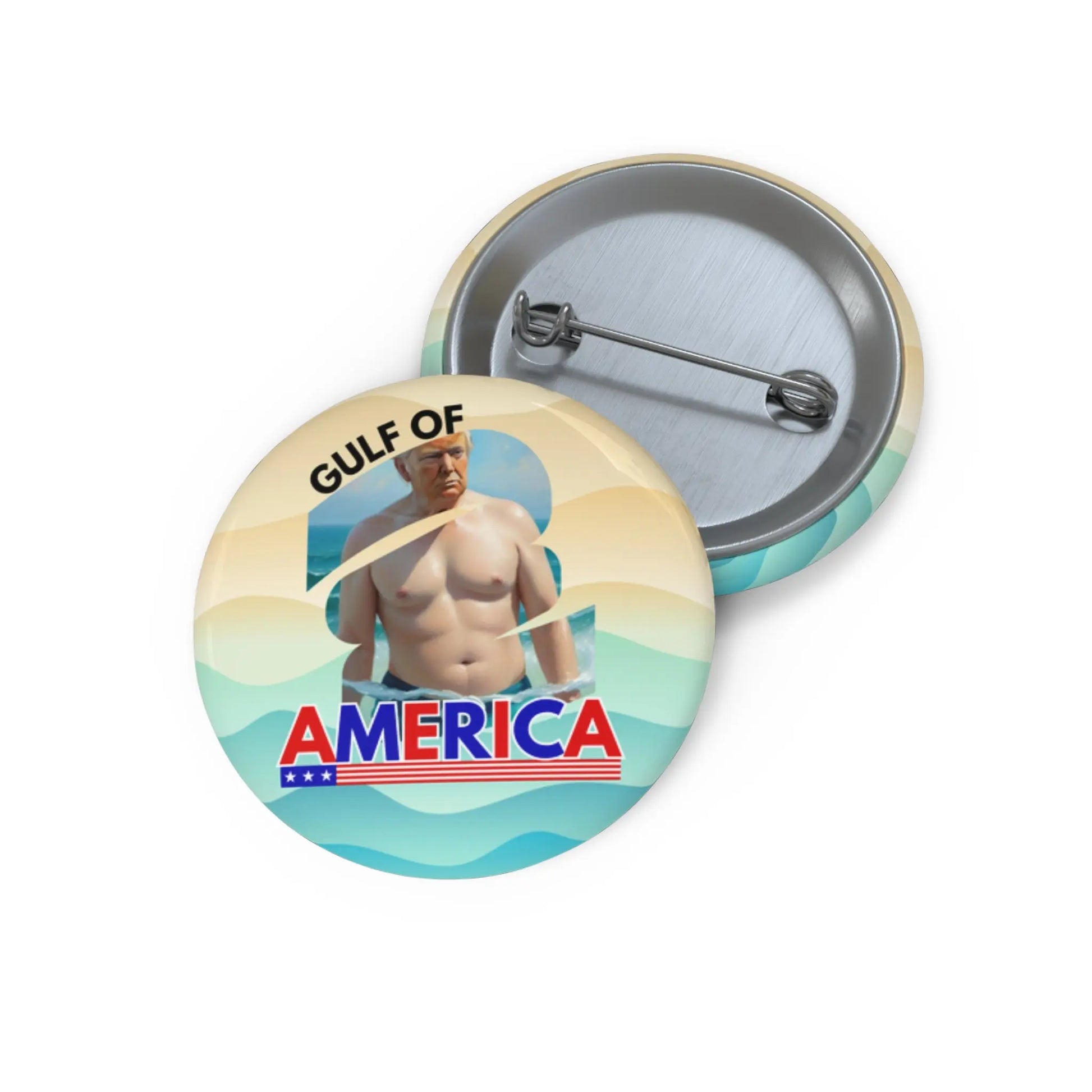 Gulf of America Pin Buttons - Fun & Playful Badge Printify