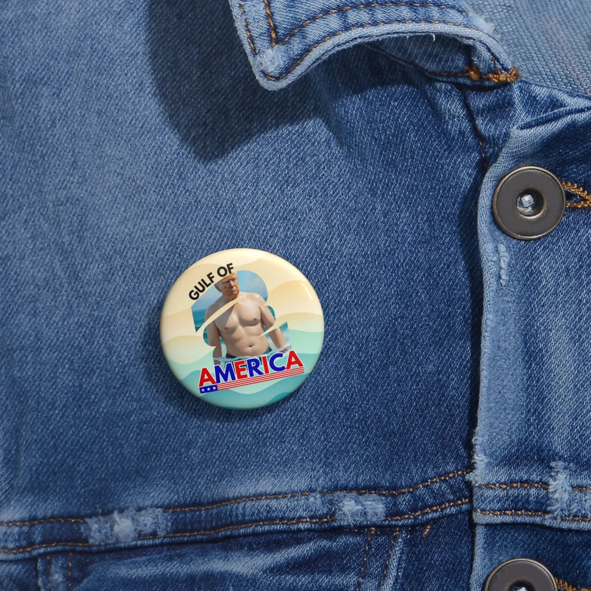 Gulf of America Pin Buttons - Fun & Playful Badge Printify