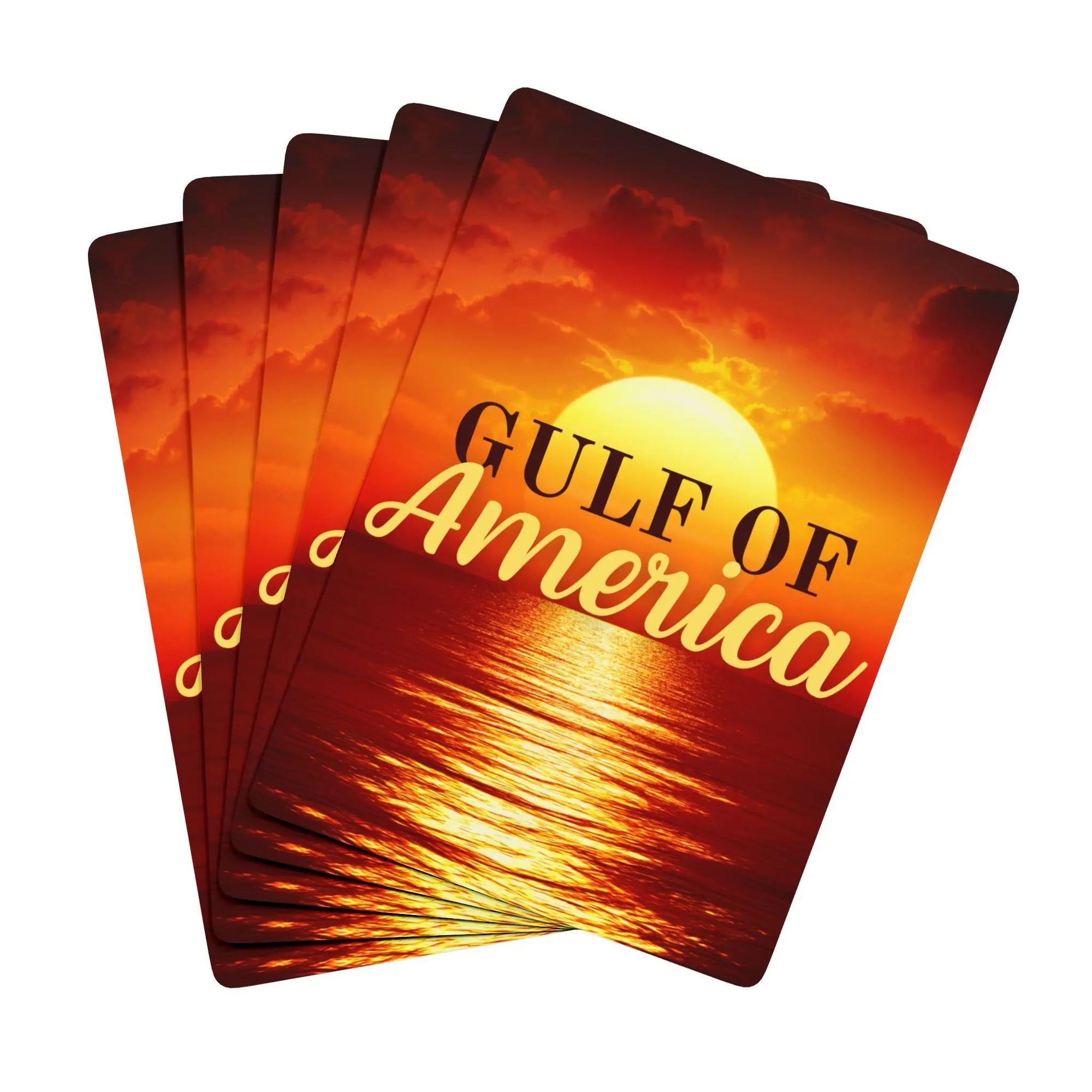 Gulf of America Poker Playing Cards - Scenic Sunset Design Printify