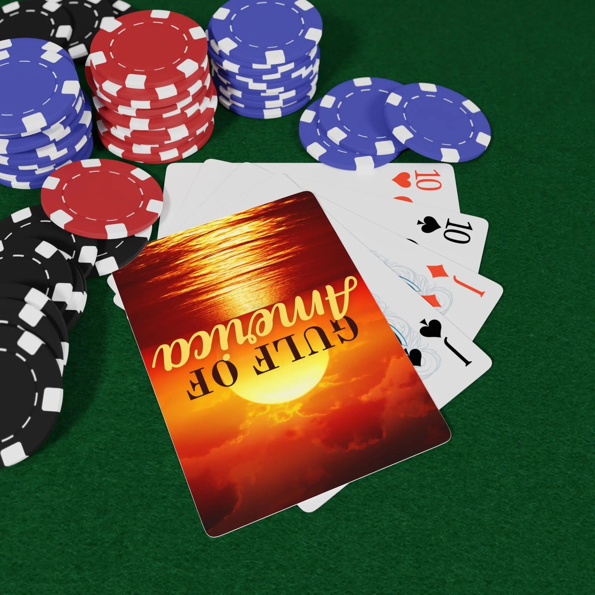Gulf of America Poker Playing Cards - Scenic Sunset Design Printify