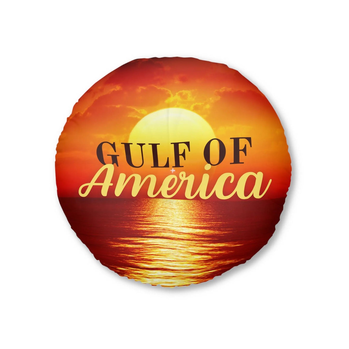 Gulf of America Tufted Floor Pillow - Round Sunset Decor Printify