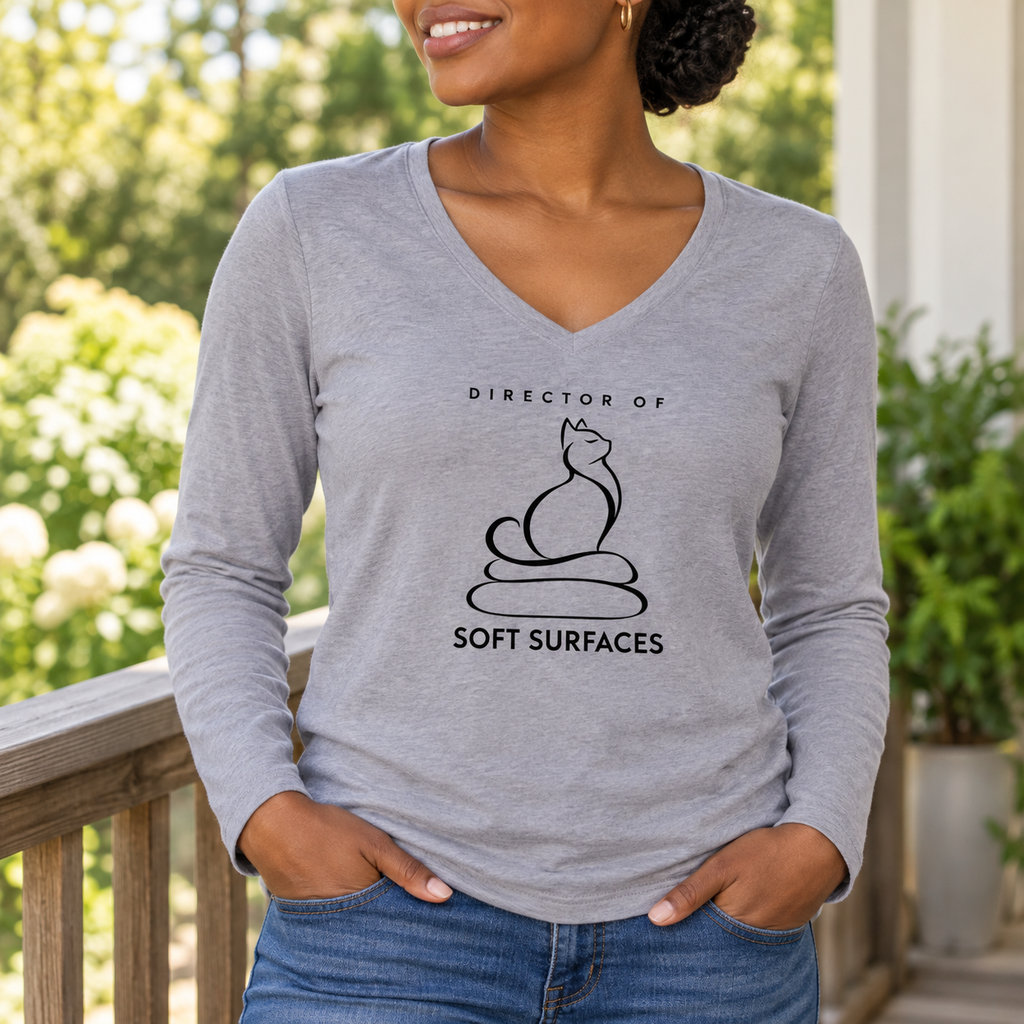 Director of Soft Surfaces Women’s Long Sleeve V-Neck Cat Tee
