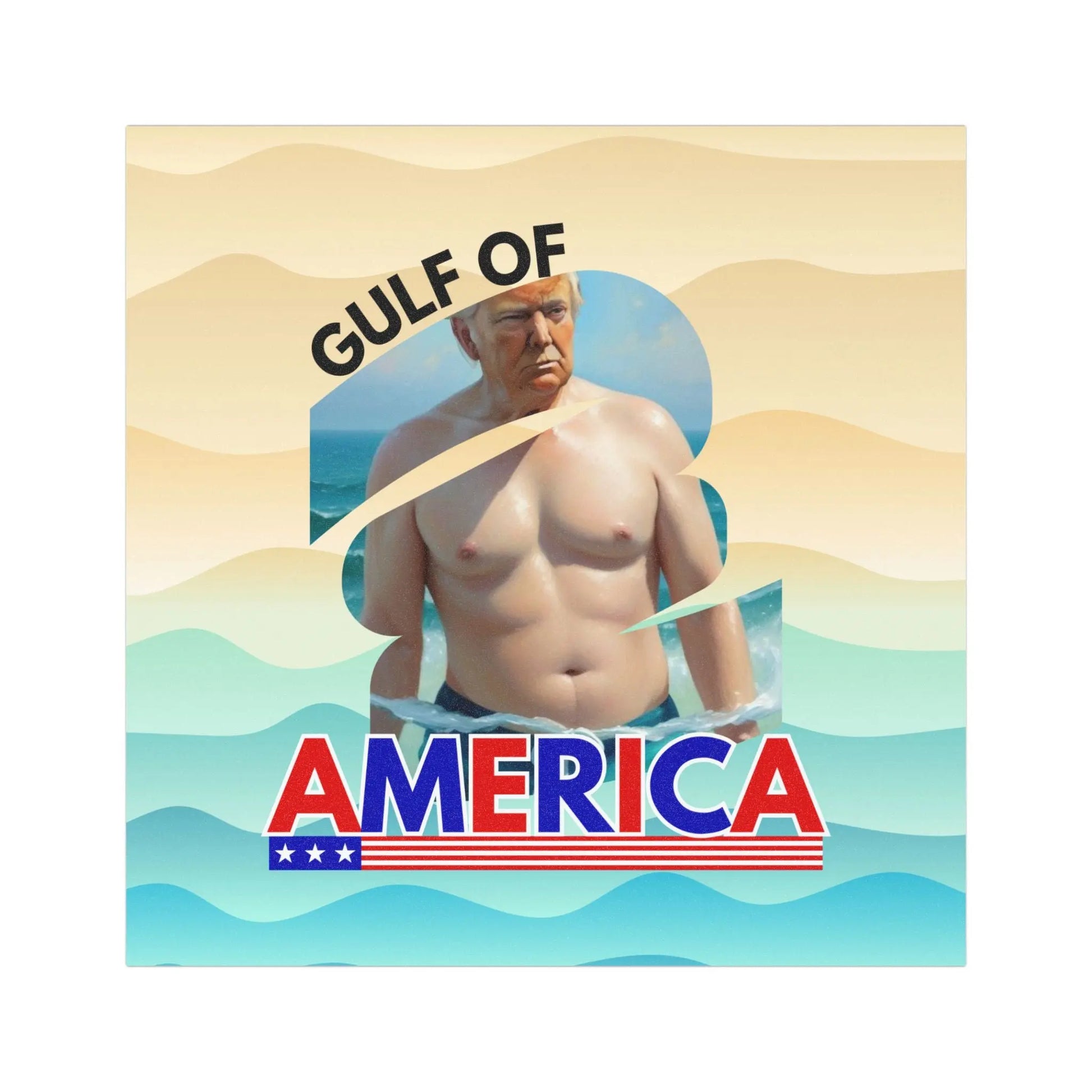 Humorous Car Magnet - Gulf of America with Donald Trump's Image Printify