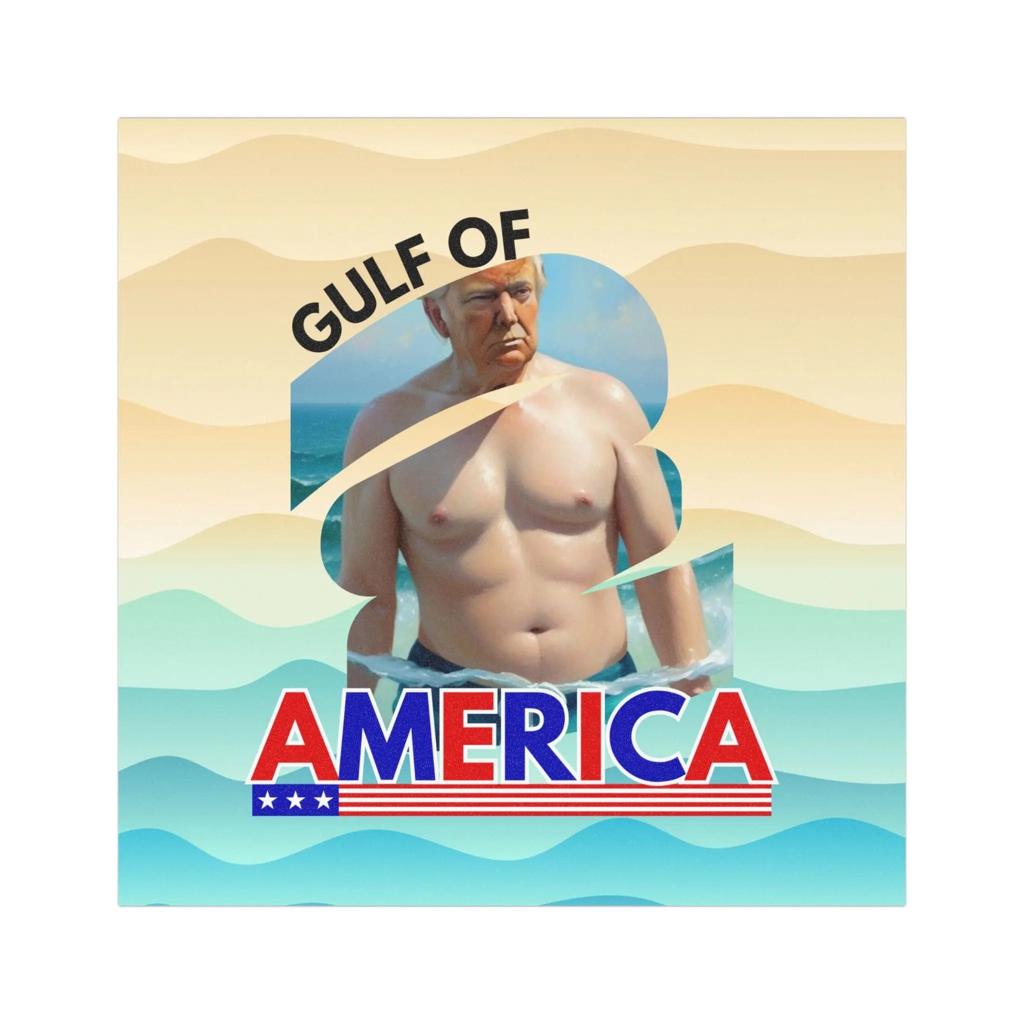 Humorous Car Magnet - Gulf of America with Donald Trump's Image Printify